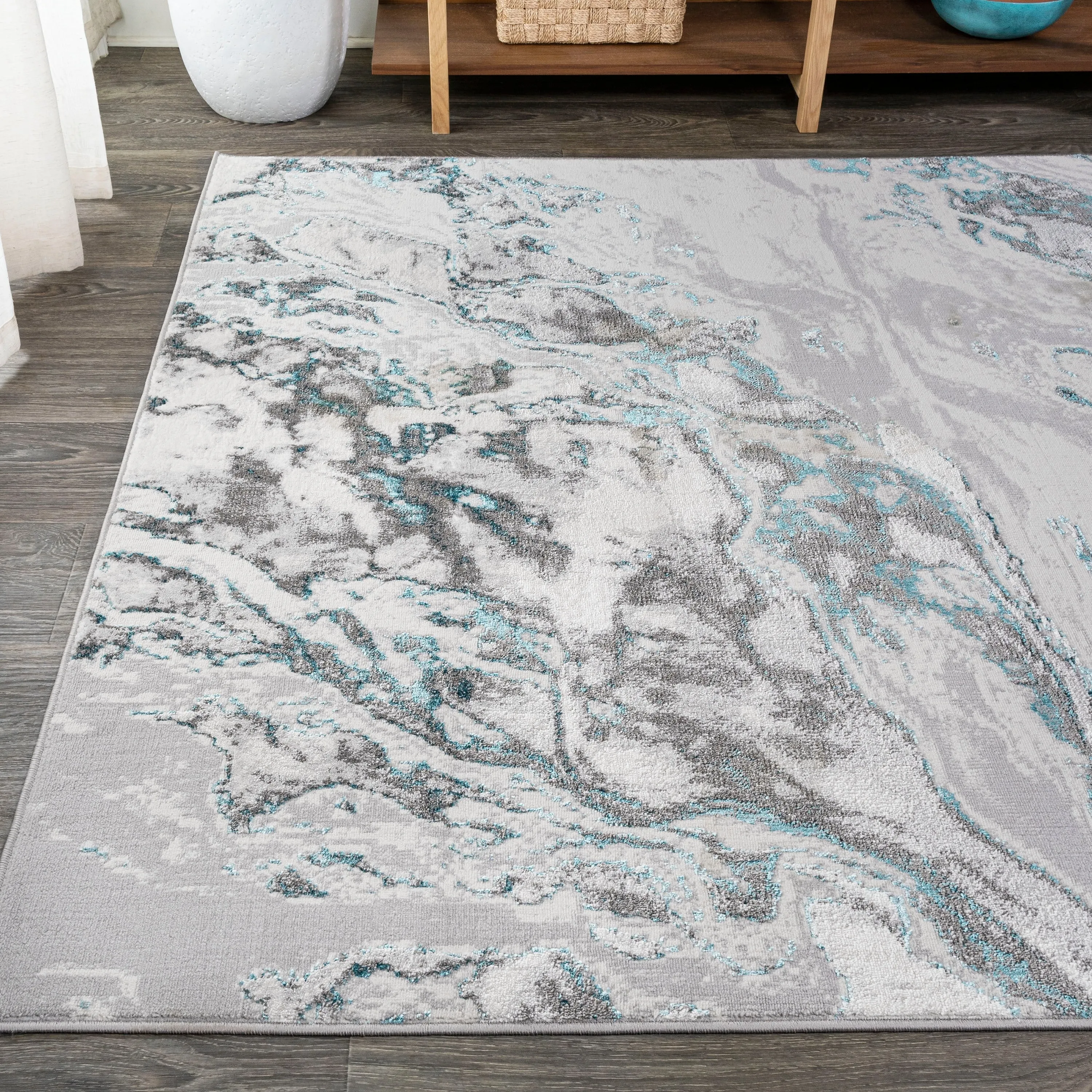 JONATHAN Y Batten Marbled Abstract Area Rug