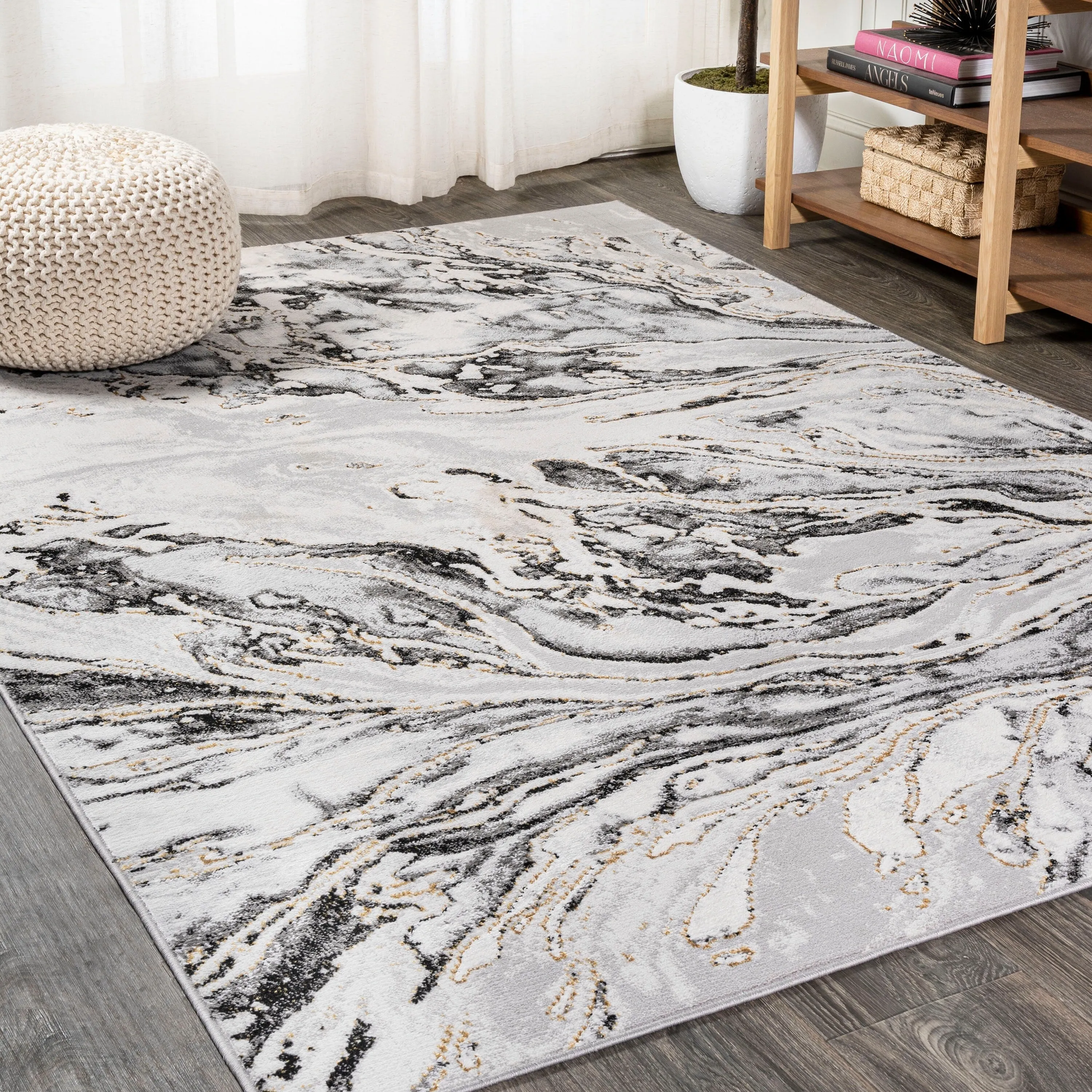 JONATHAN Y Batten Marbled Abstract Area Rug