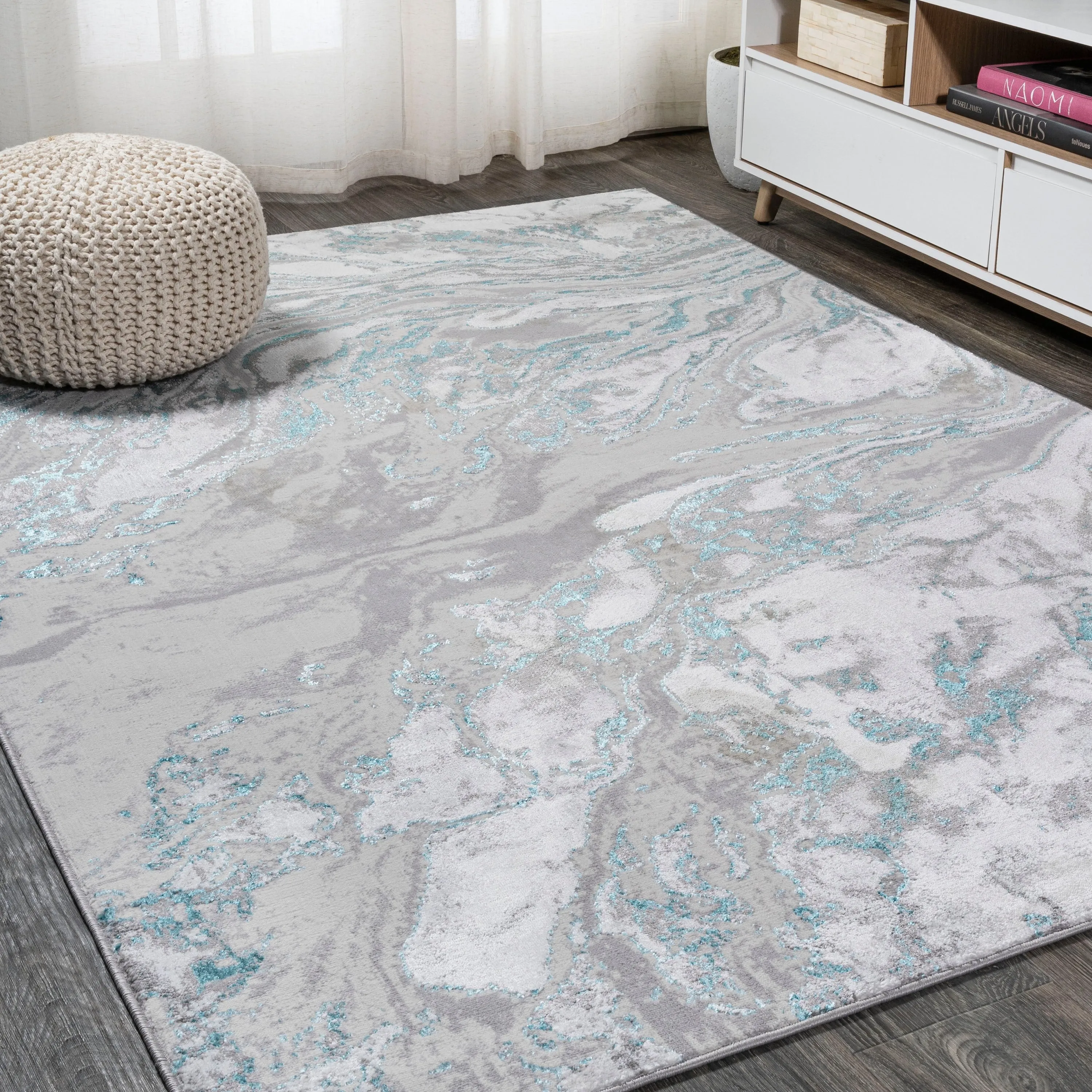 JONATHAN Y Batten Marbled Abstract Area Rug