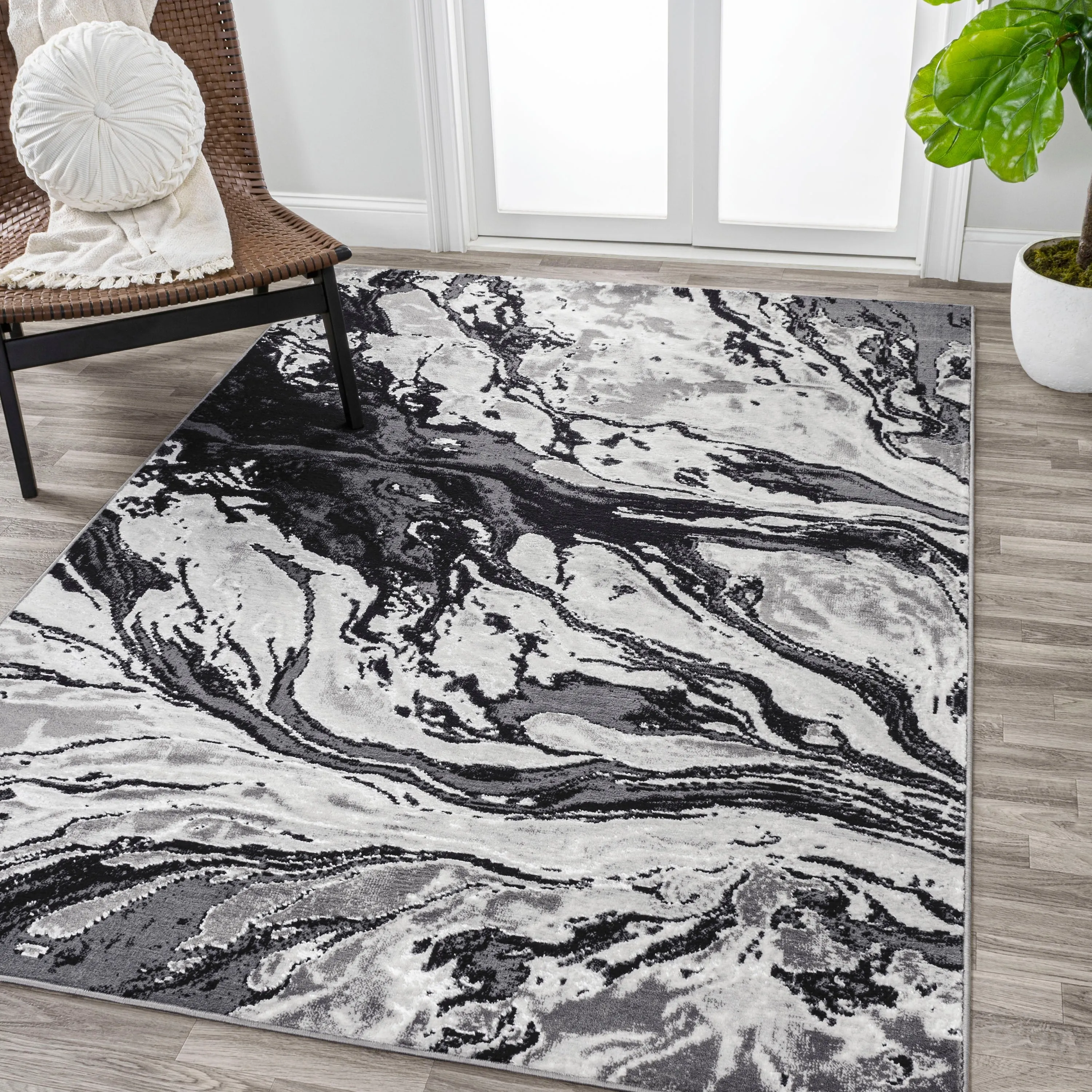 JONATHAN Y Batten Marbled Abstract Area Rug