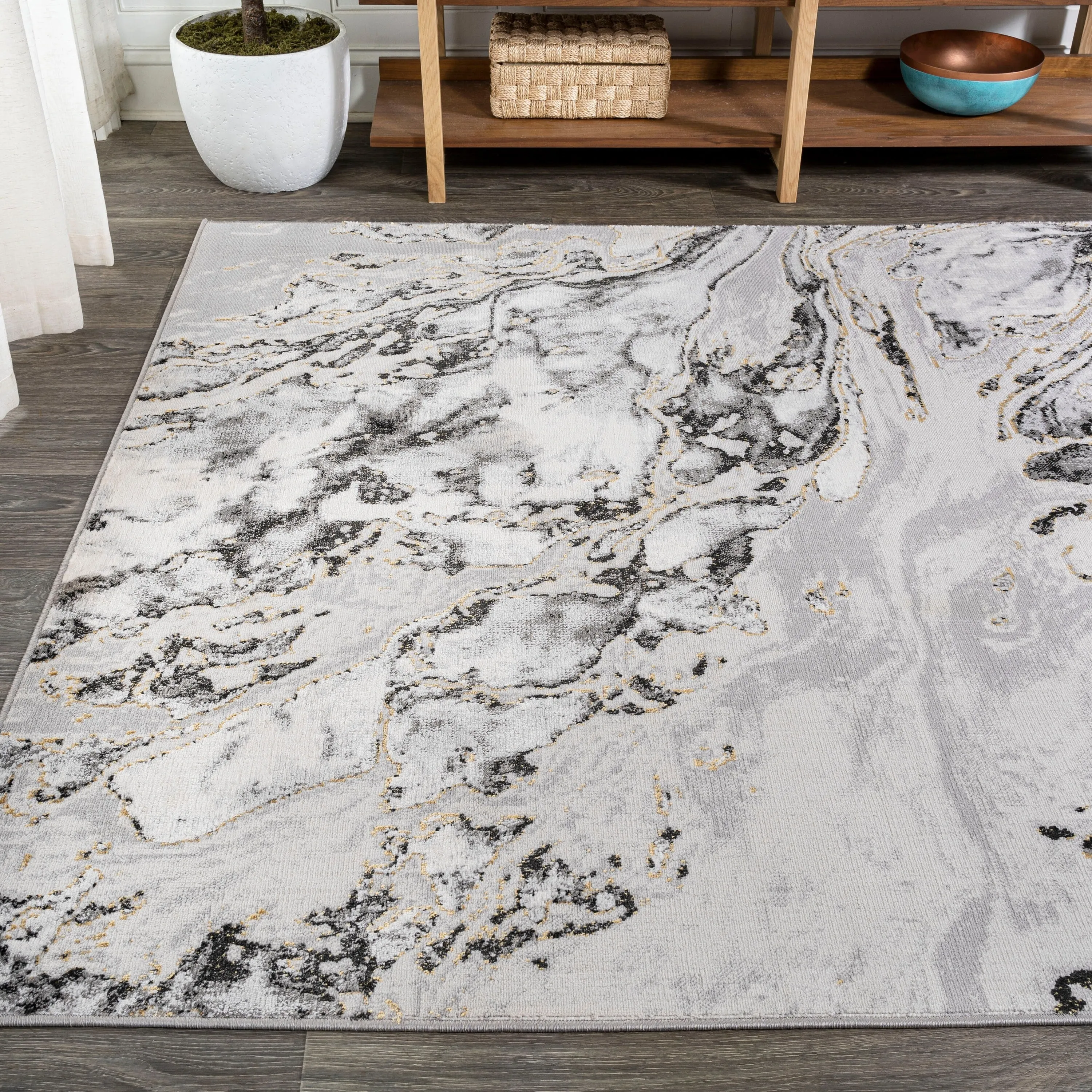 JONATHAN Y Batten Marbled Abstract Area Rug