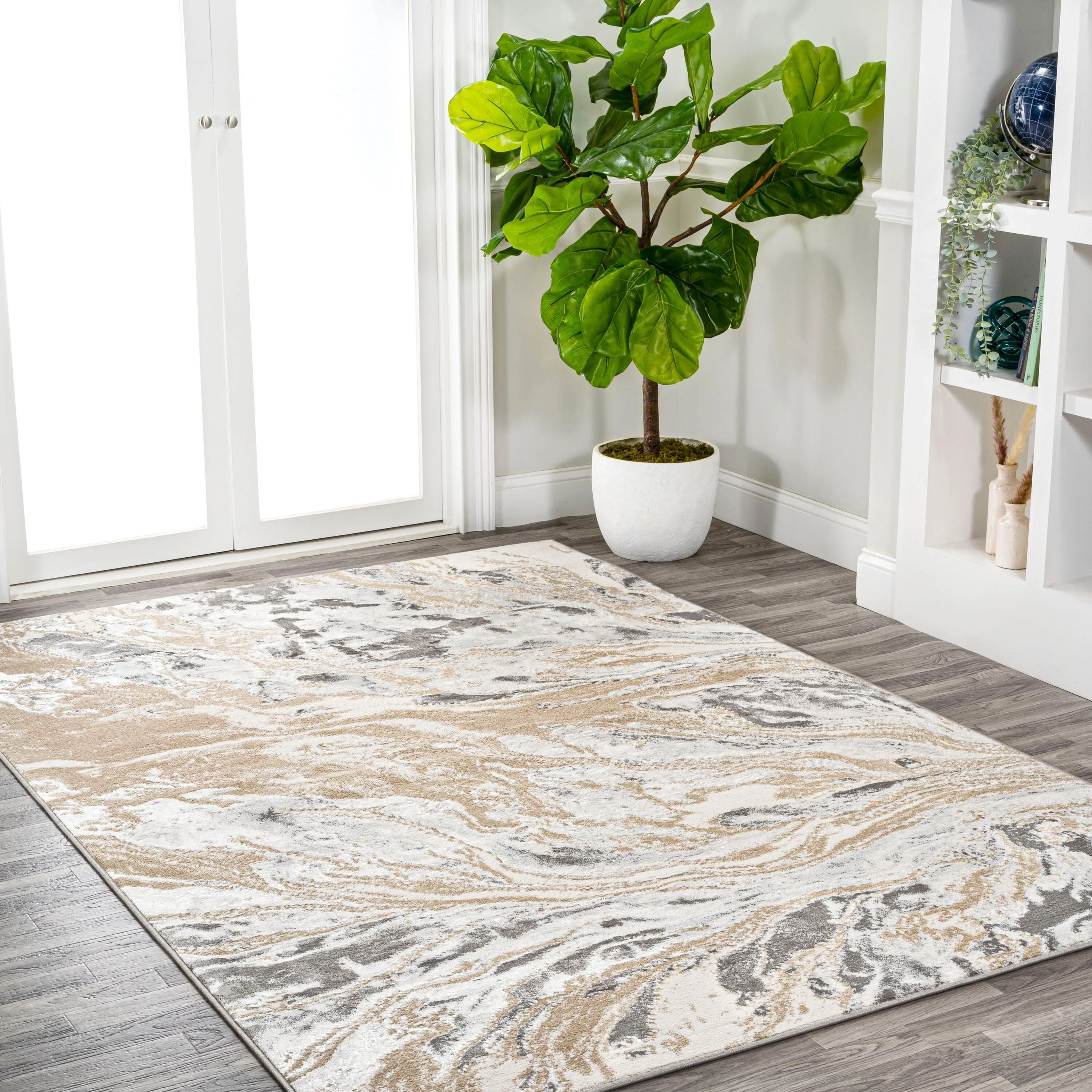 JONATHAN Y Batten Marbled Abstract Area Rug
