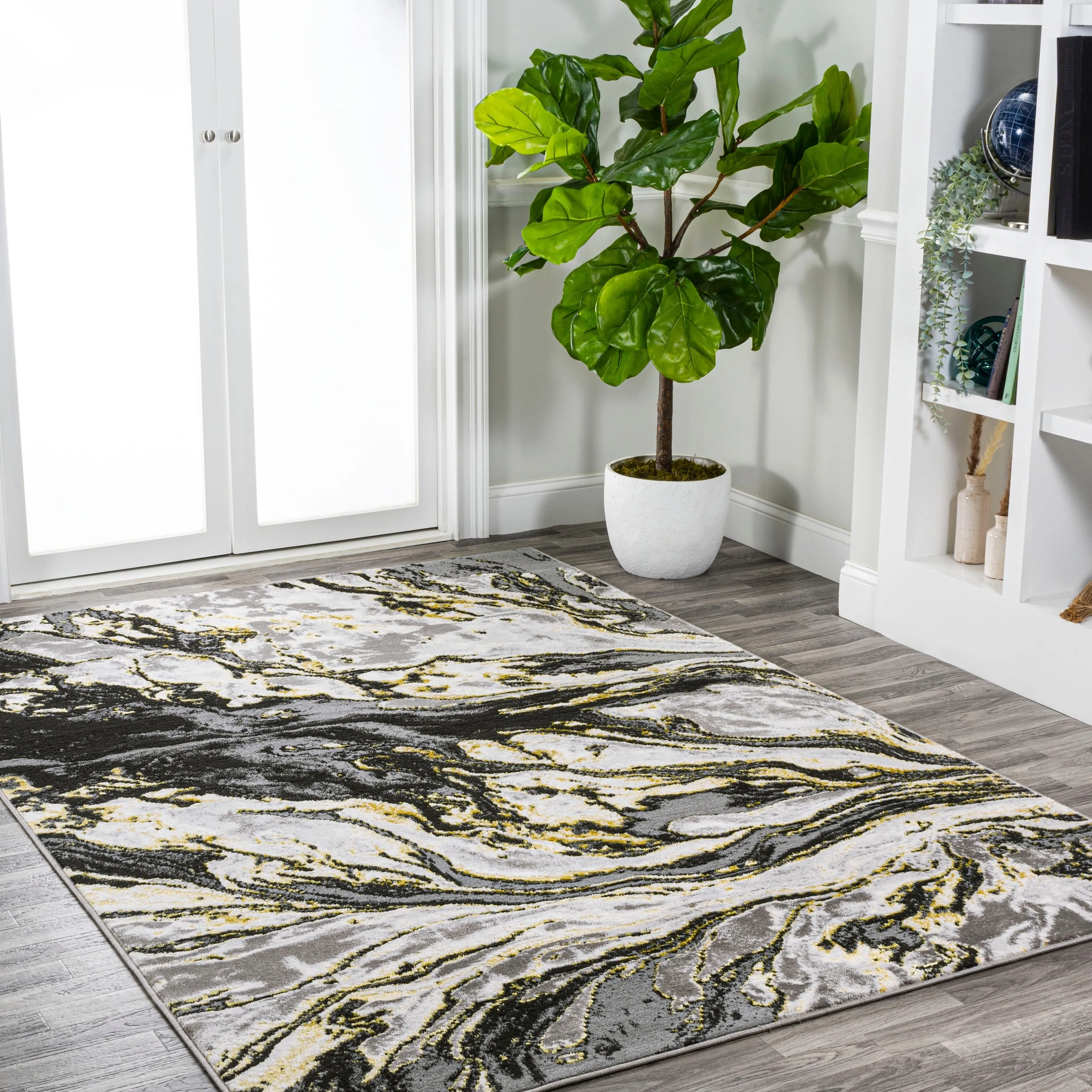 JONATHAN Y Batten Marbled Abstract Area Rug