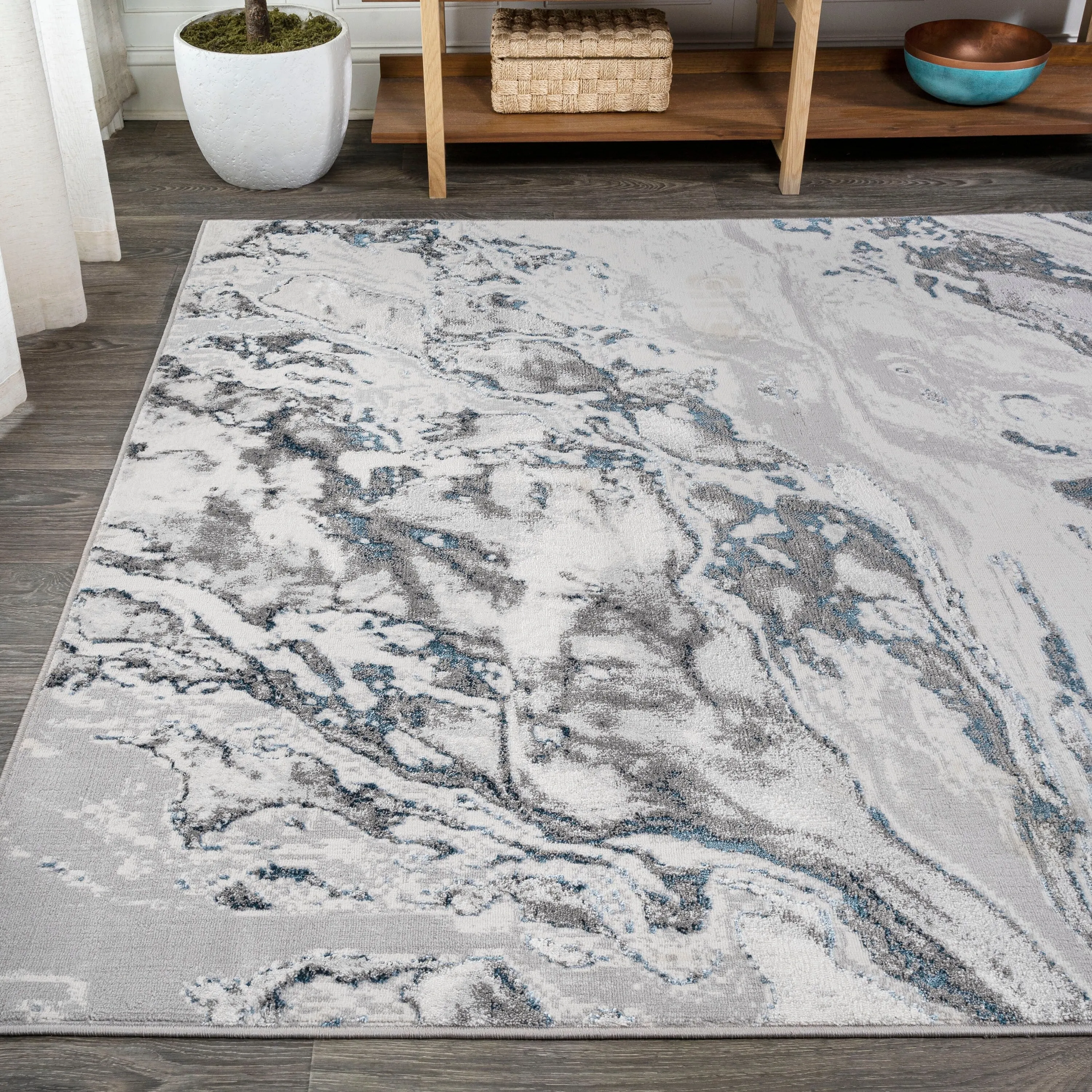JONATHAN Y Batten Marbled Abstract Area Rug