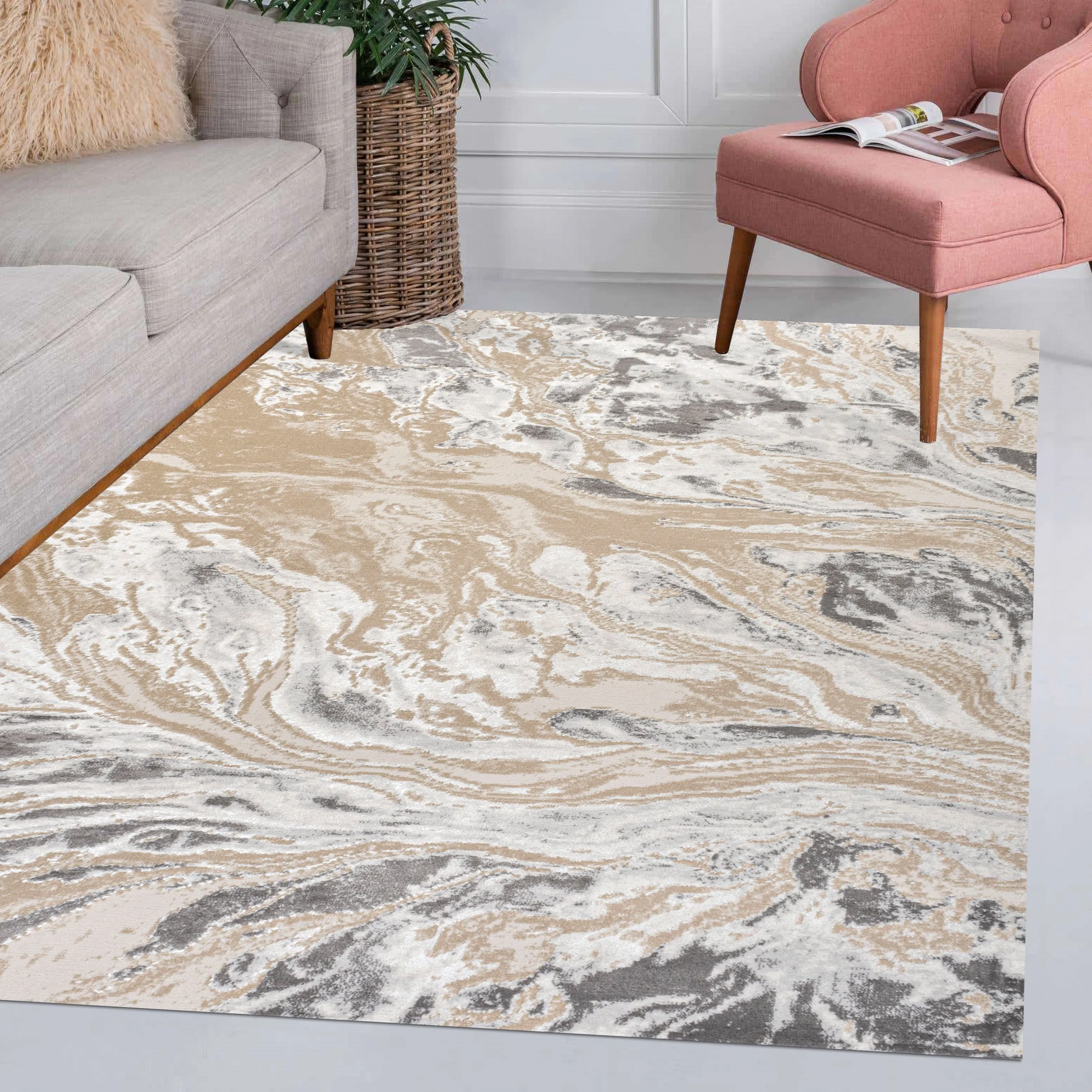 JONATHAN Y Batten Marbled Abstract Area Rug