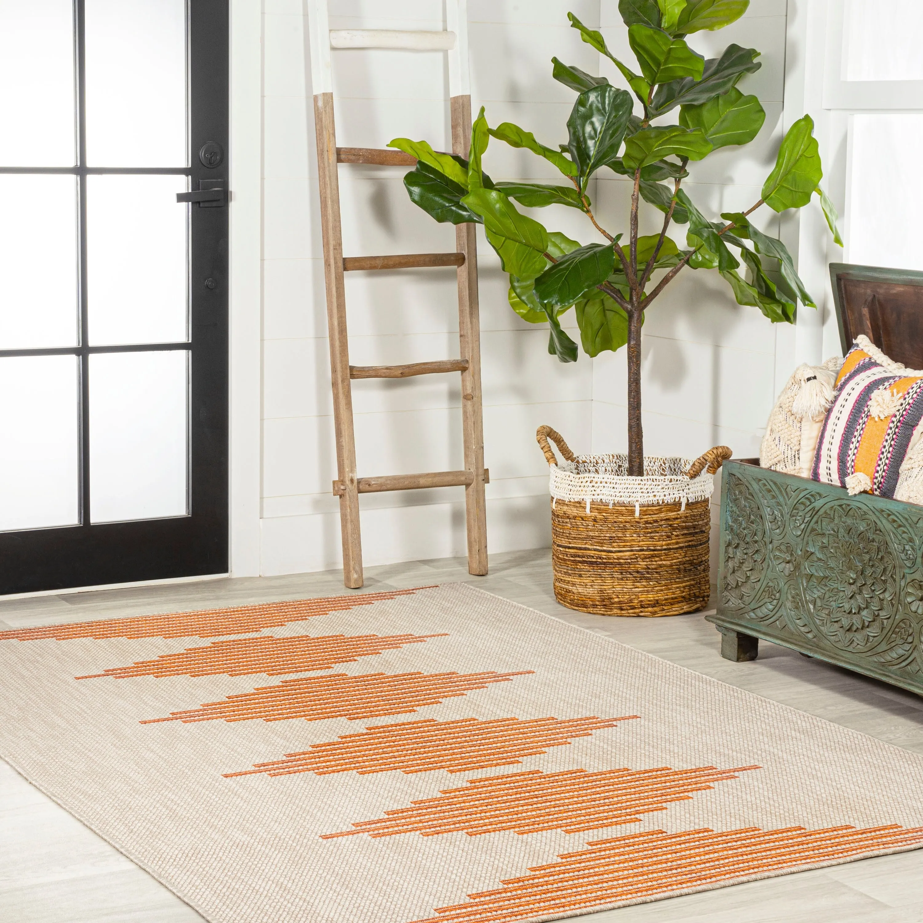 JONATHAN Y Castara Diamond Stripe Indoor/Outdoor Area Rug