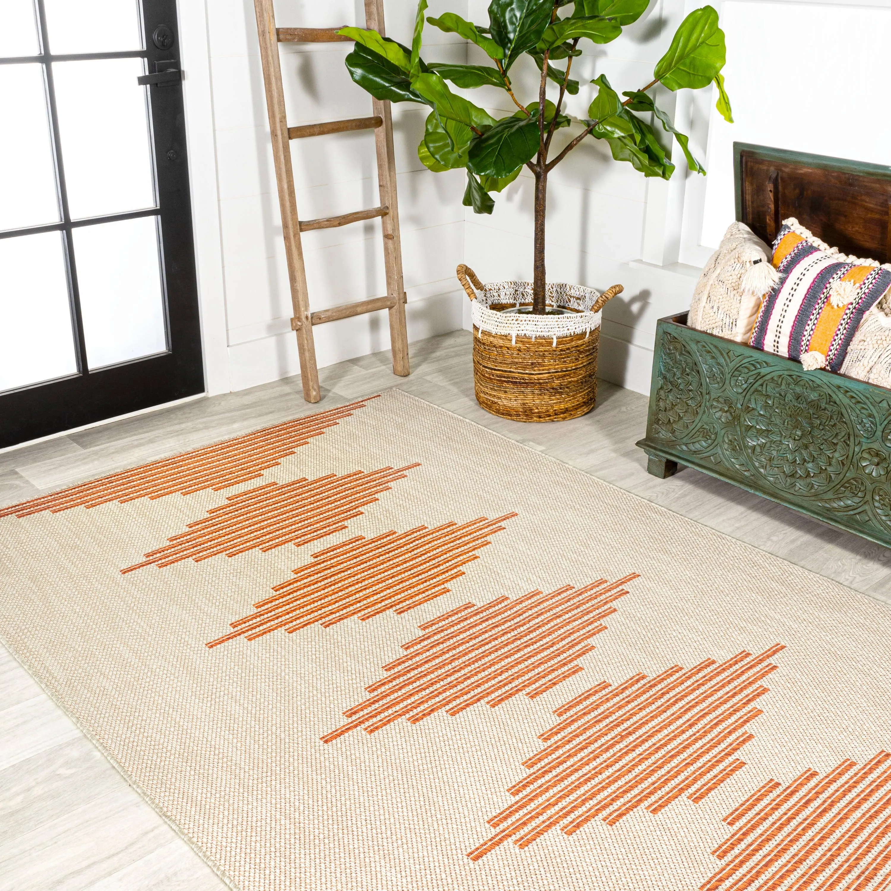 JONATHAN Y Castara Diamond Stripe Indoor/Outdoor Area Rug