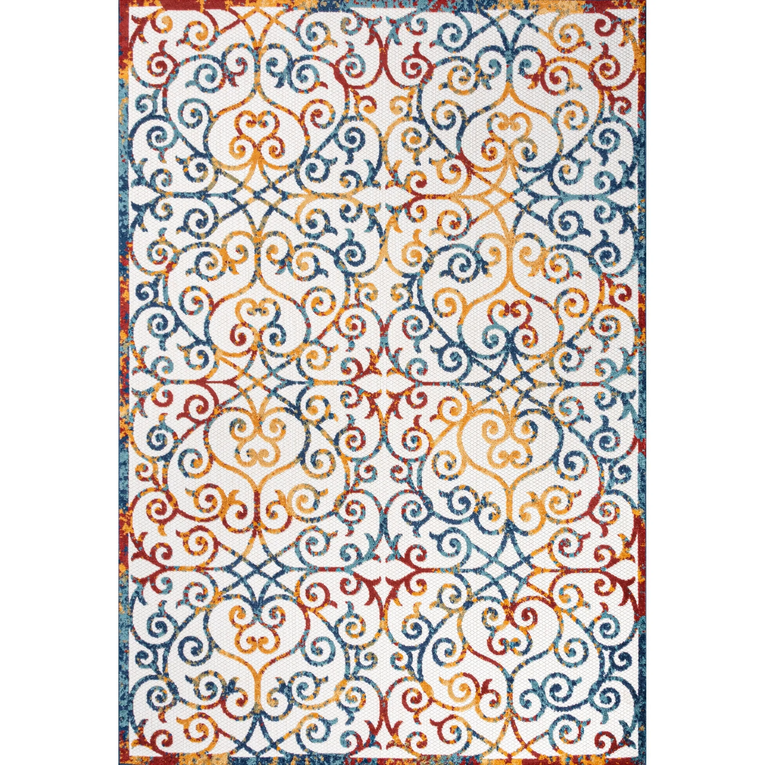 JONATHAN Y Cetara Scroll Trellis Indoor/Outdoor Area Rug