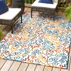 JONATHAN Y Cetara Scroll Trellis Indoor/Outdoor Area Rug