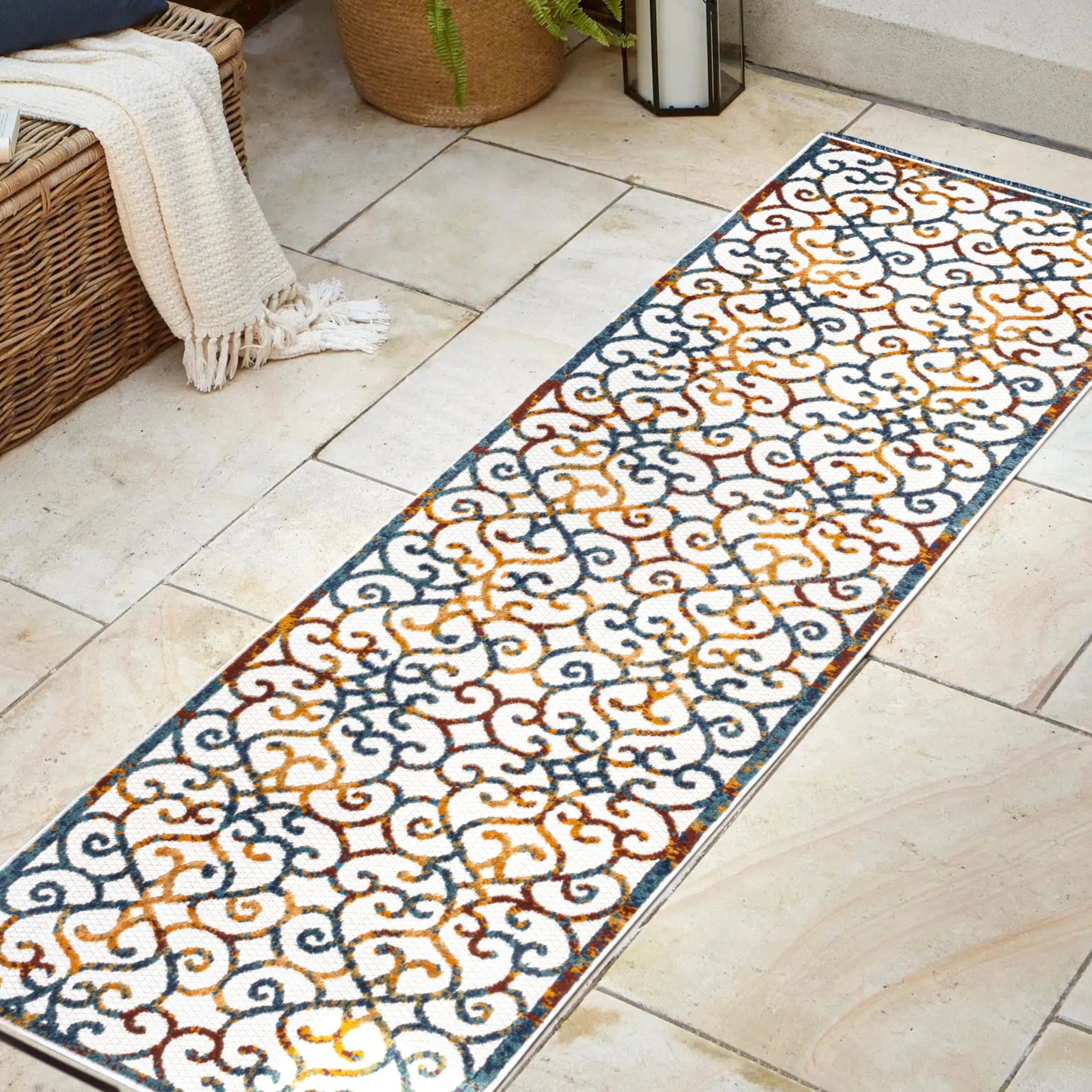 JONATHAN Y Cetara Scroll Trellis Indoor/Outdoor Area Rug