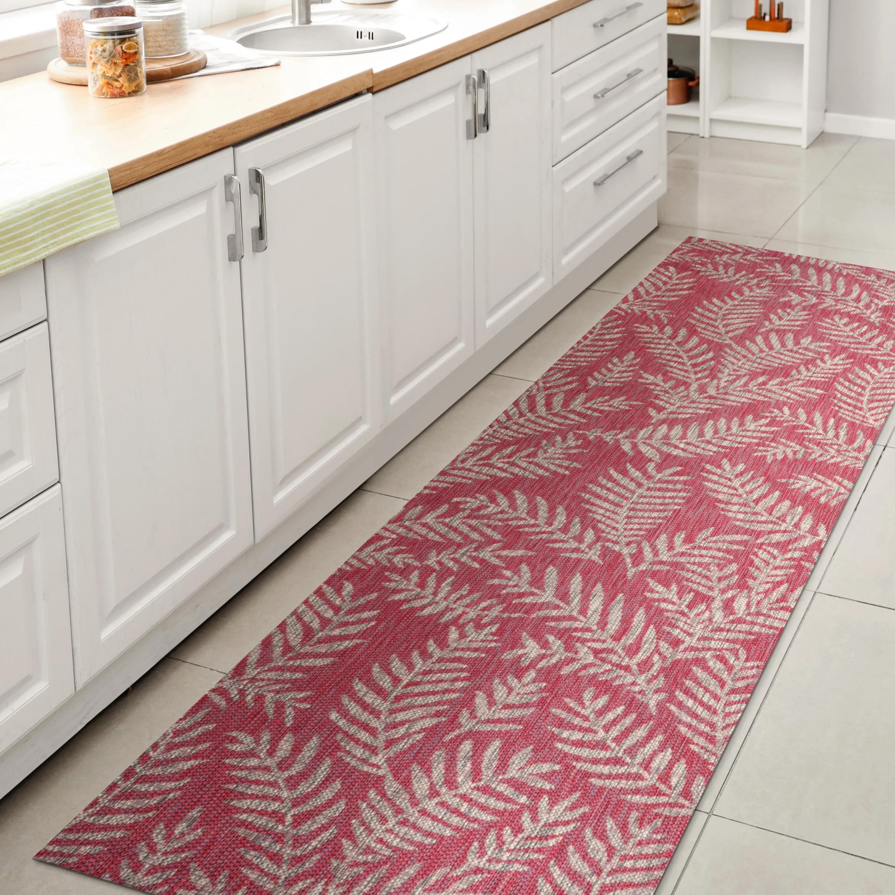 JONATHAN Y Galon Palm Frond Indoor/Outdoor Area Rug