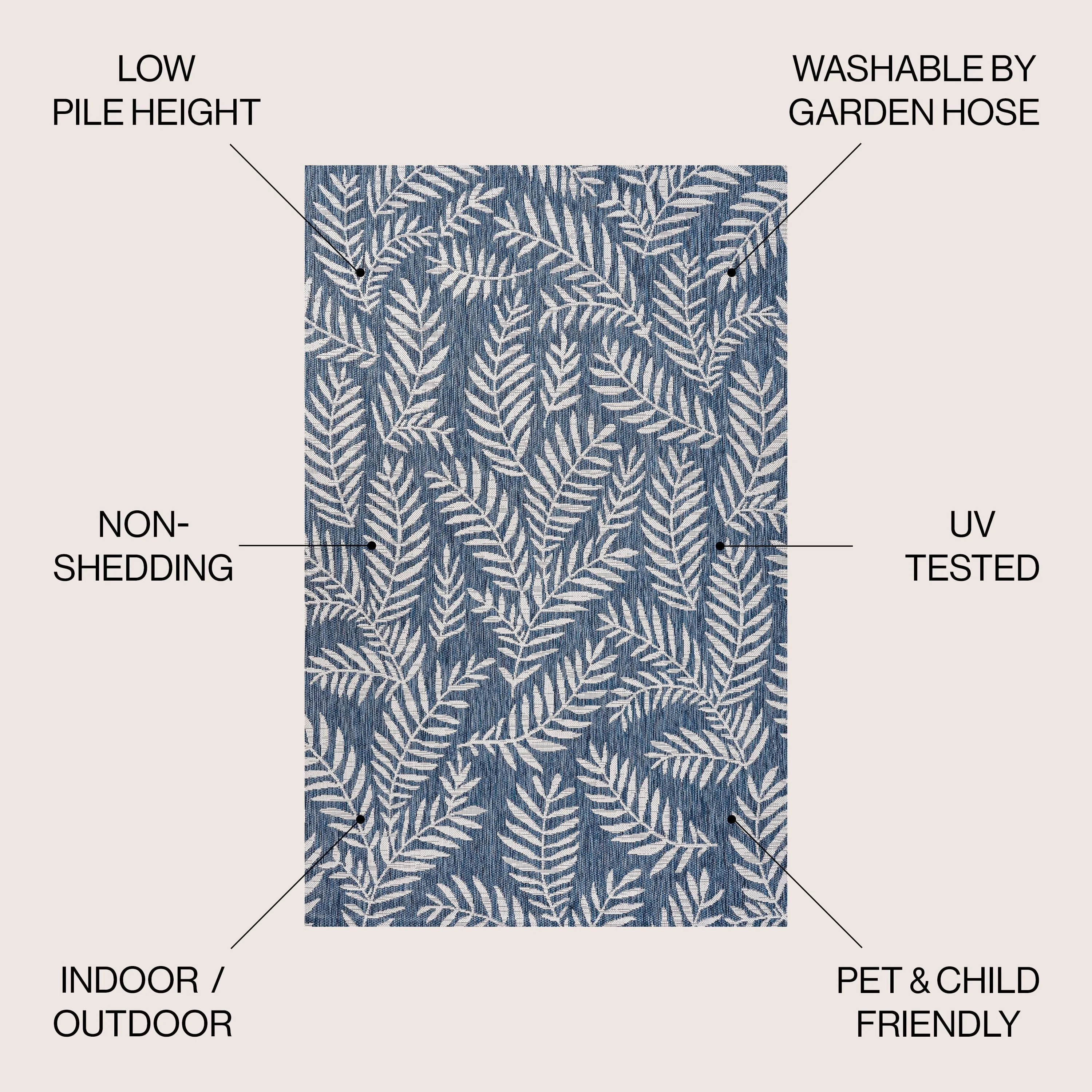 JONATHAN Y Galon Palm Frond Indoor/Outdoor Area Rug