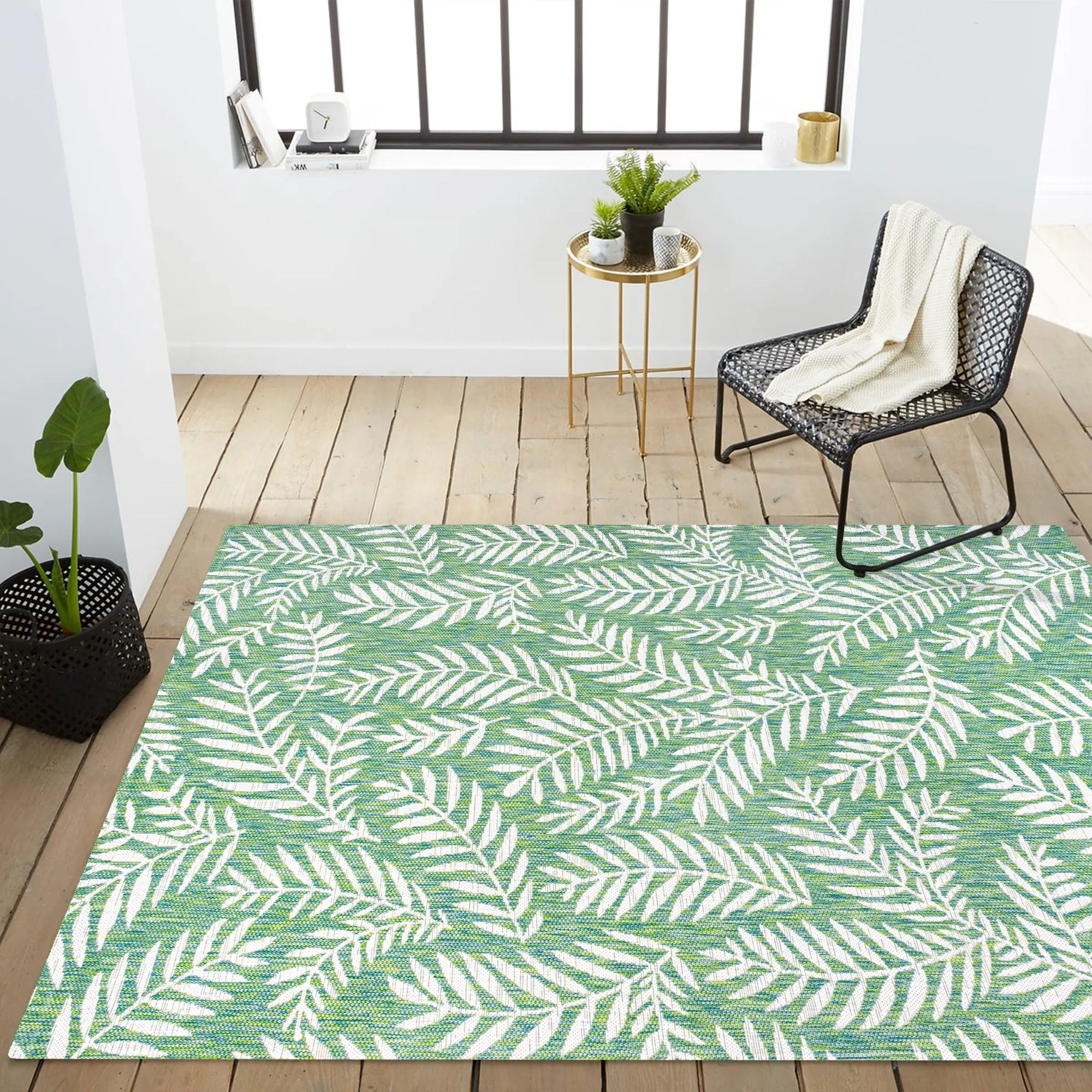 JONATHAN Y Galon Palm Frond Indoor/Outdoor Area Rug