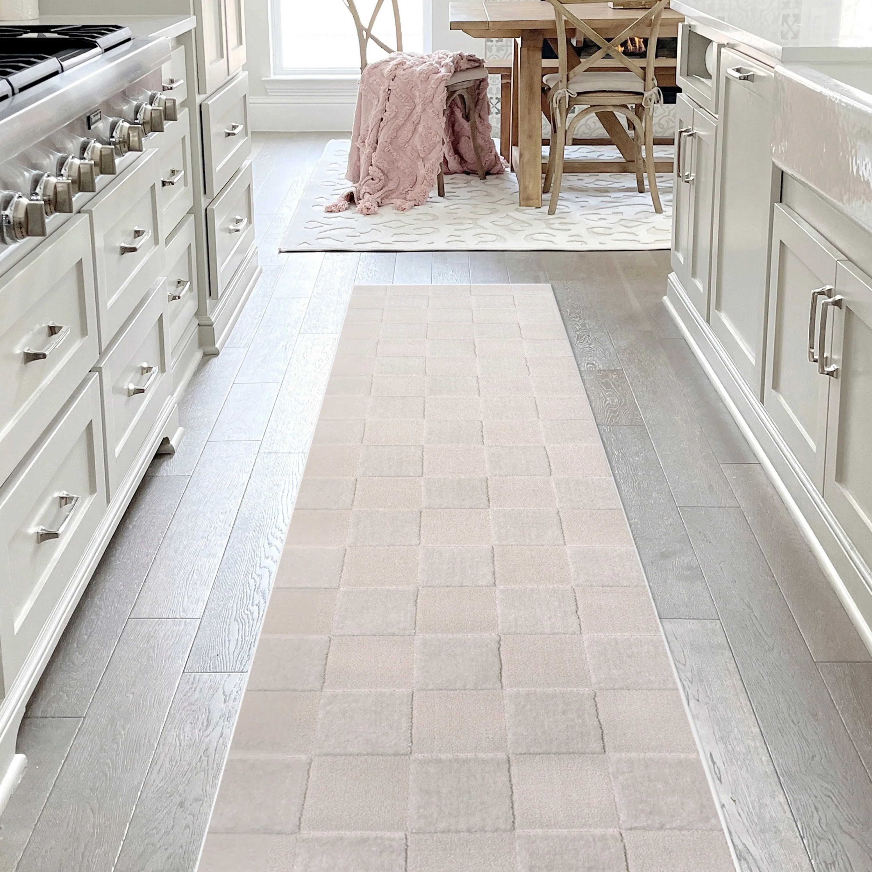 JONATHAN Y Helena Modern Geometric Checkerboard High-Low Area Rug