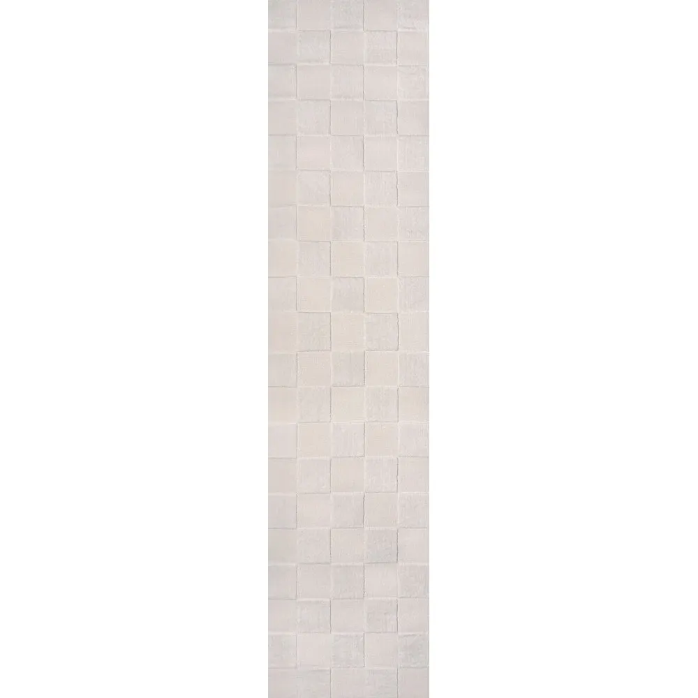 JONATHAN Y Helena Modern Geometric Checkerboard High-Low Area Rug