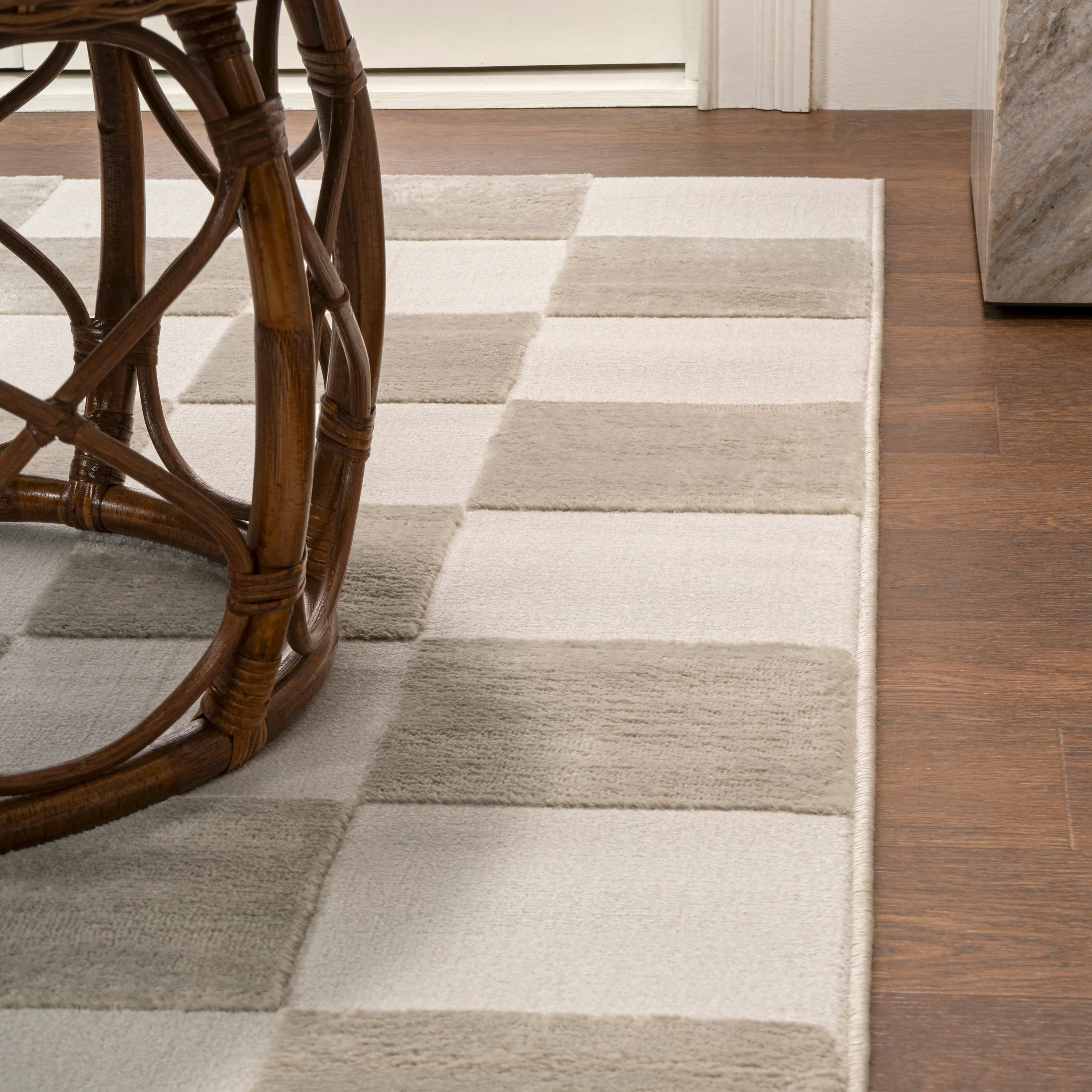 JONATHAN Y Helena Modern Geometric Checkerboard High-Low Area Rug