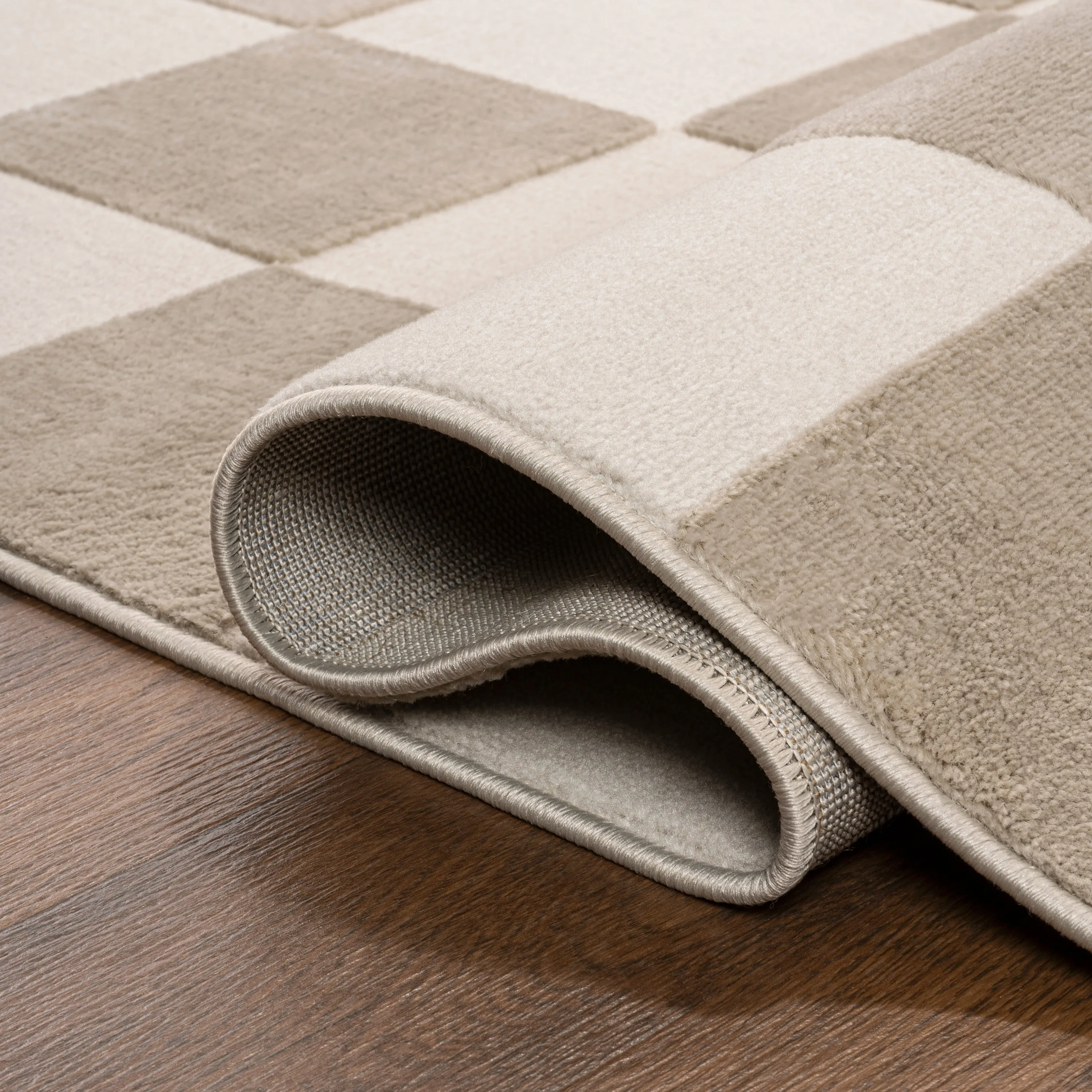 JONATHAN Y Helena Modern Geometric Checkerboard High-Low Area Rug