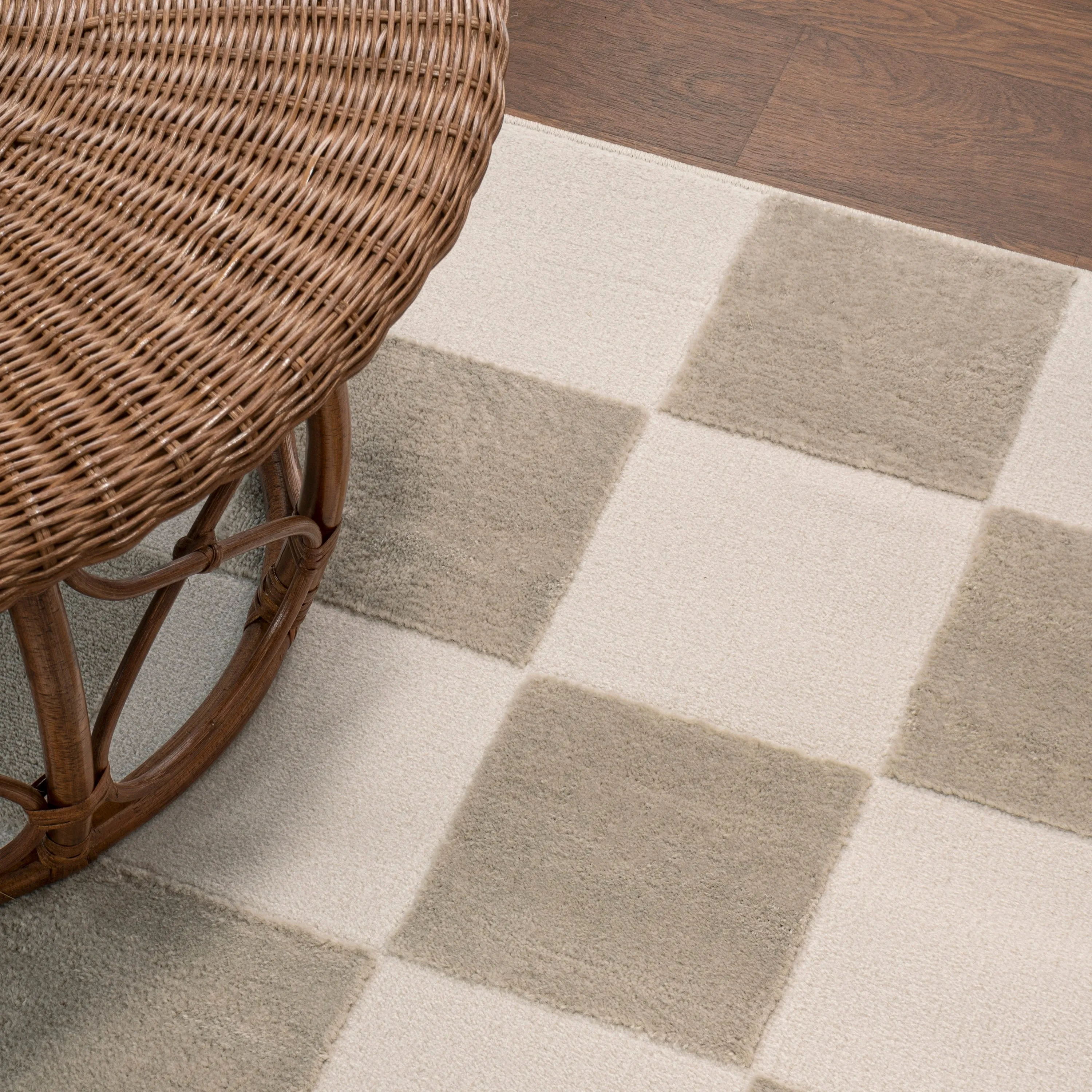 JONATHAN Y Helena Modern Geometric Checkerboard High-Low Area Rug