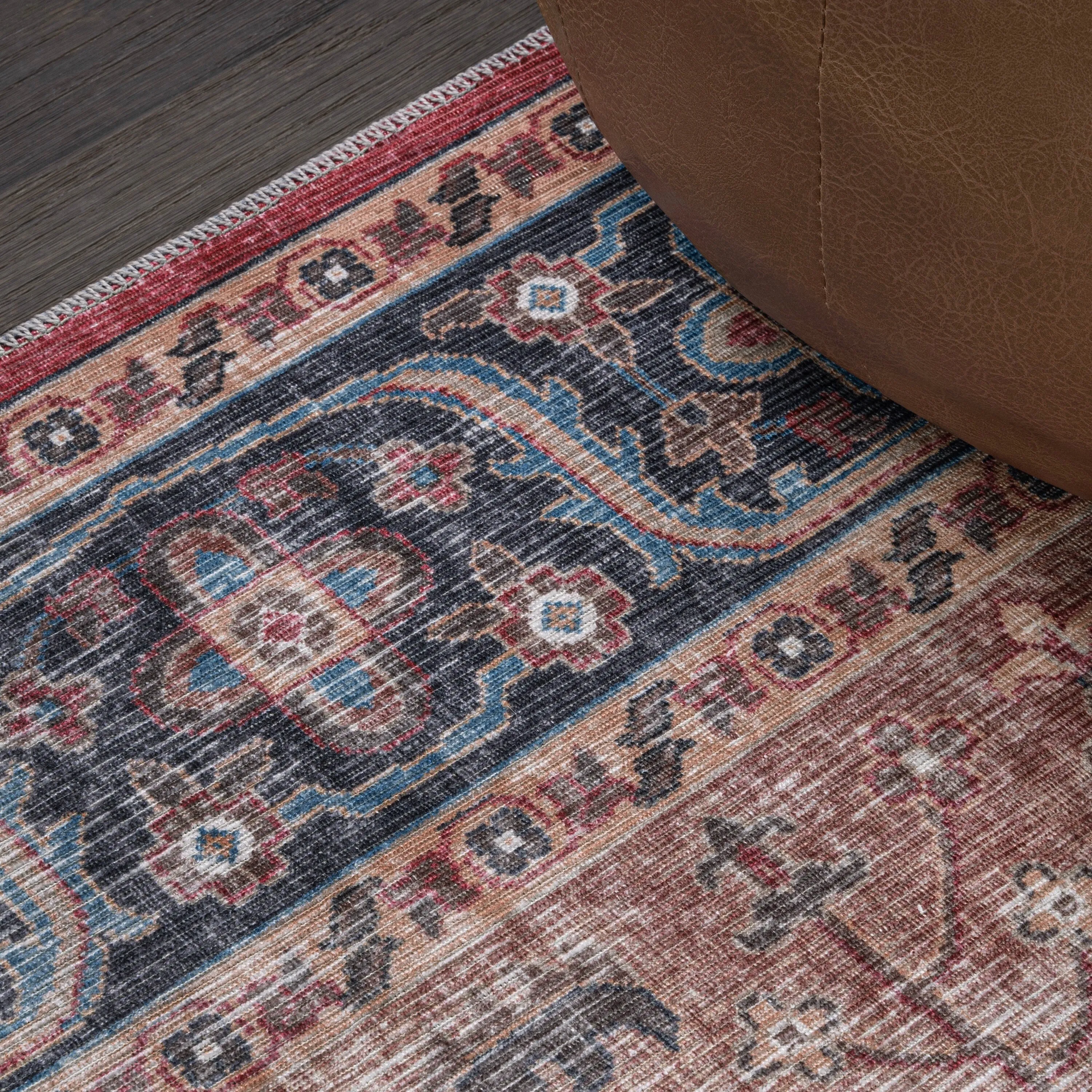 JONATHAN Y Kemer Ogee Medallion Machine Washable Area Rug
