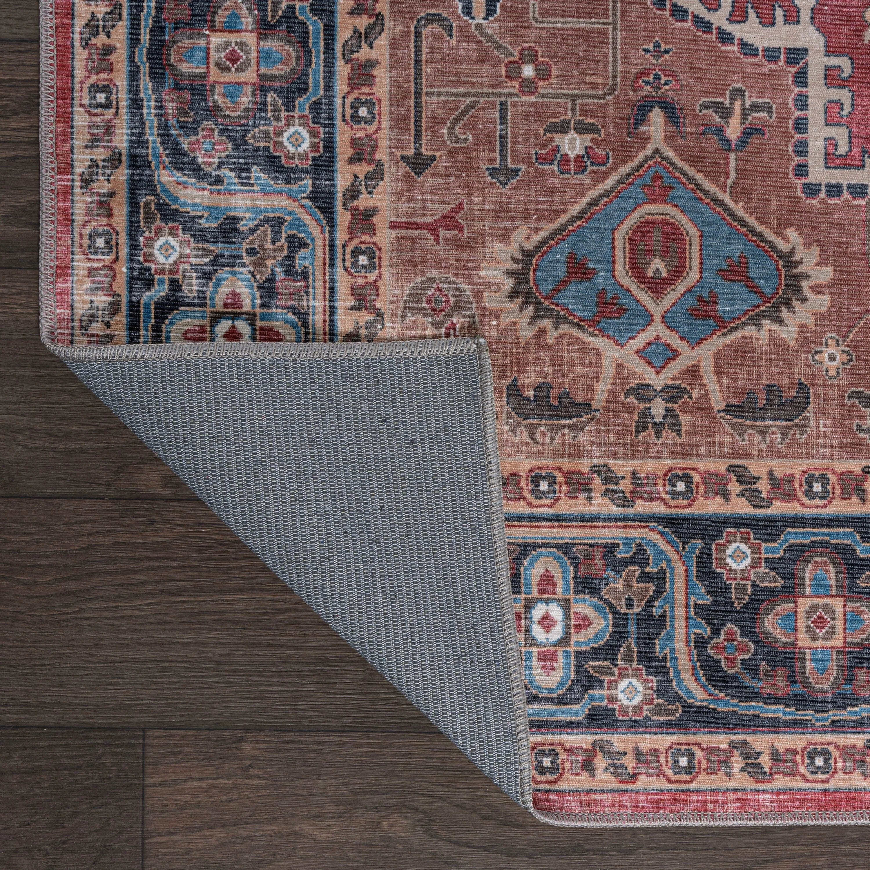 JONATHAN Y Kemer Ogee Medallion Machine Washable Area Rug