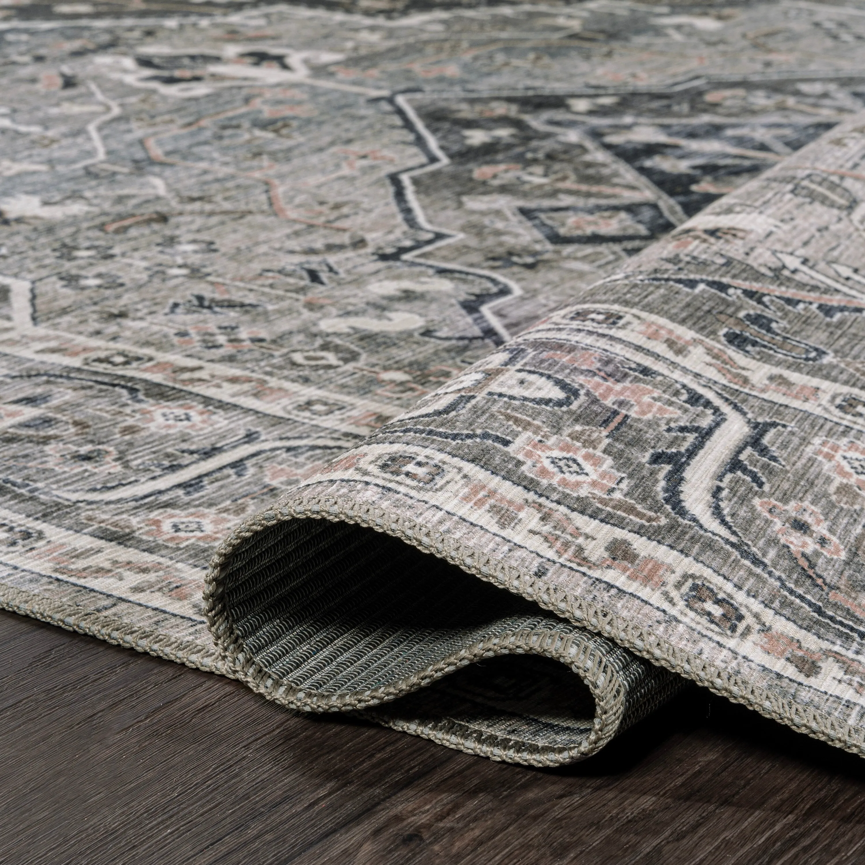 JONATHAN Y Kemer Ogee Medallion Machine Washable Area Rug