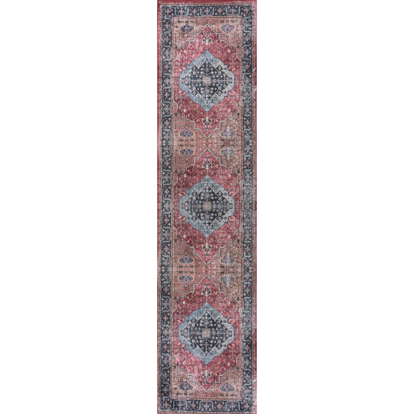 JONATHAN Y Kemer Ogee Medallion Machine Washable Area Rug