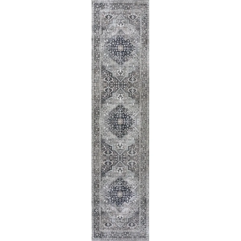 JONATHAN Y Kemer Ogee Medallion Machine Washable Area Rug
