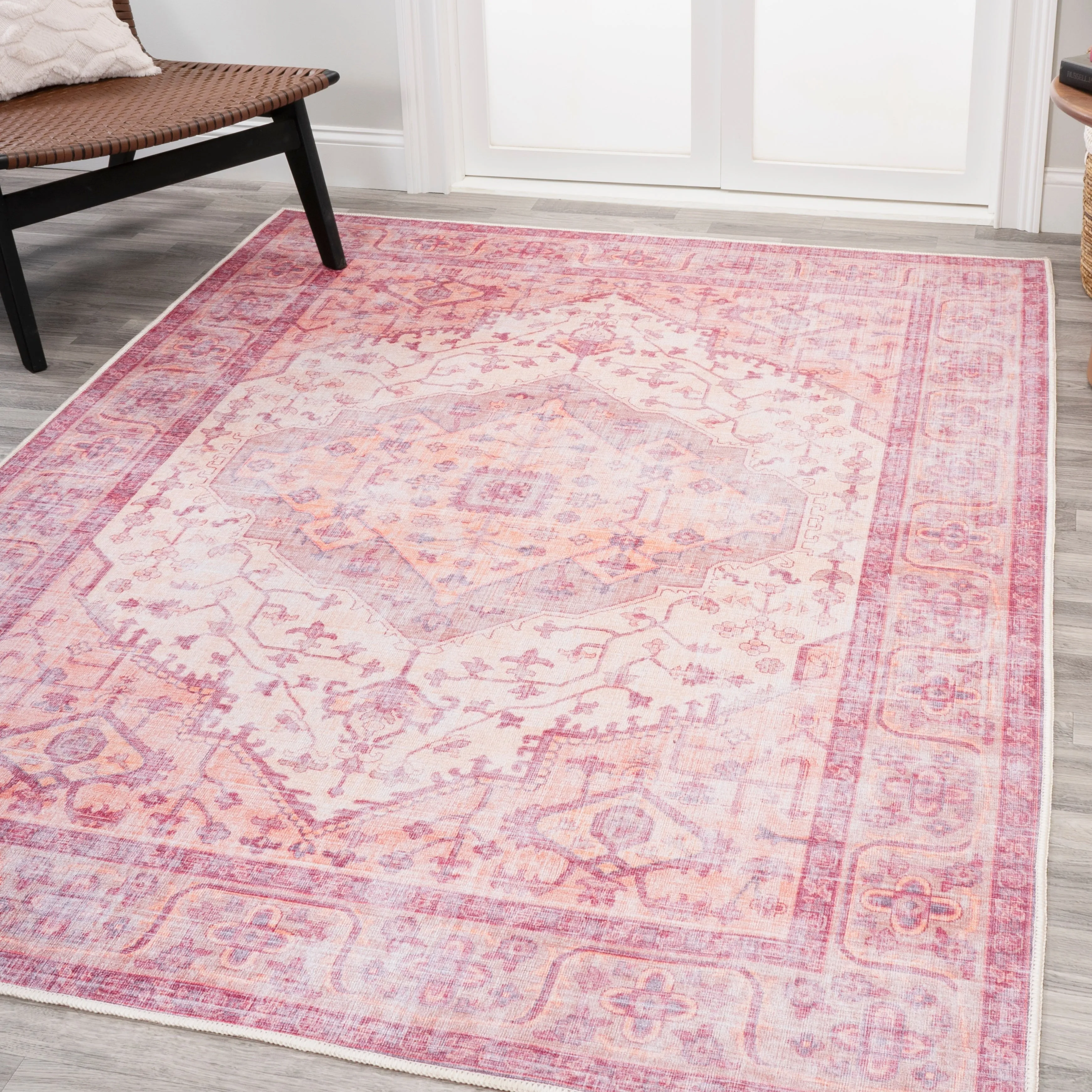 JONATHAN Y Kemer Ogee Medallion Machine Washable Area Rug