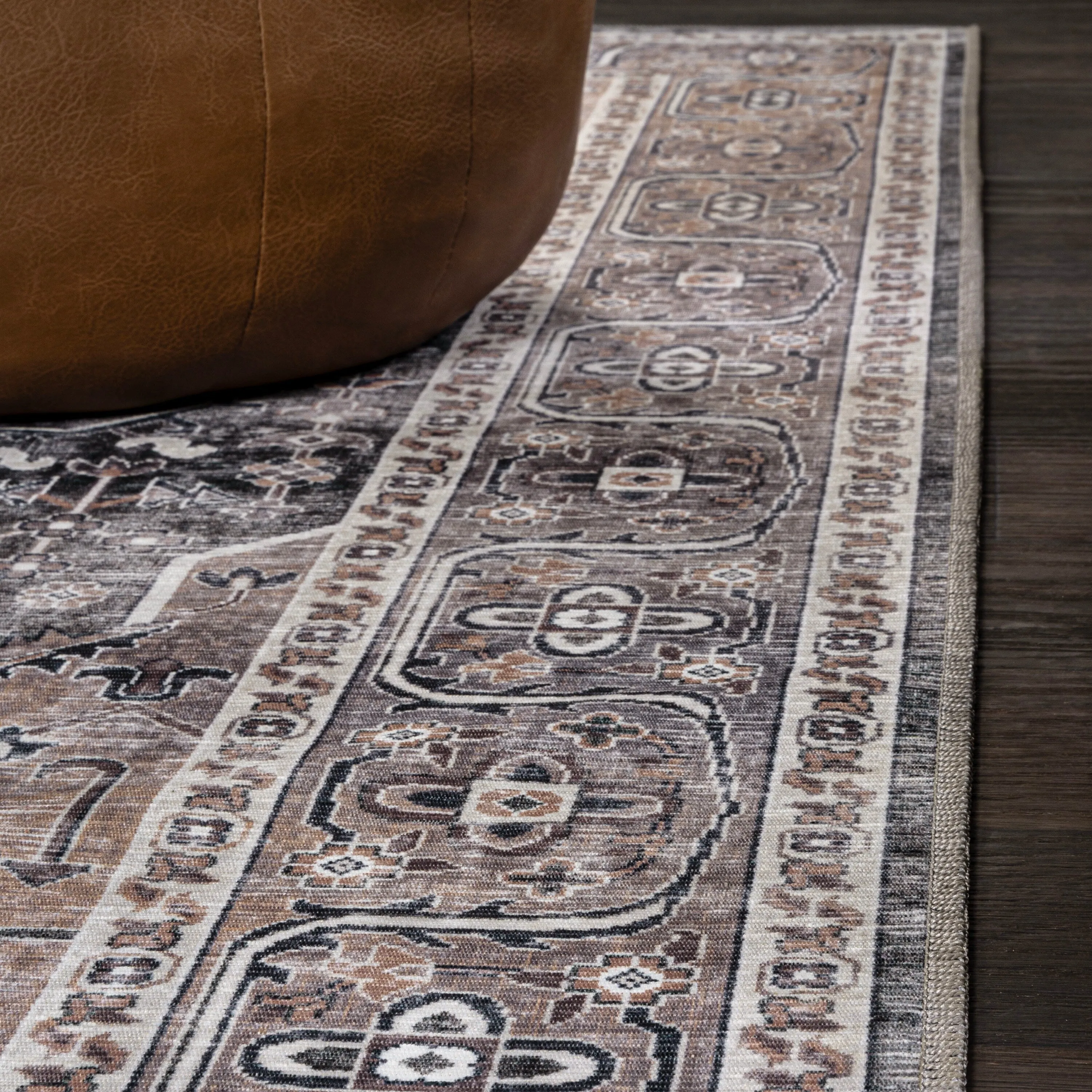 JONATHAN Y Kemer Ogee Medallion Machine Washable Area Rug