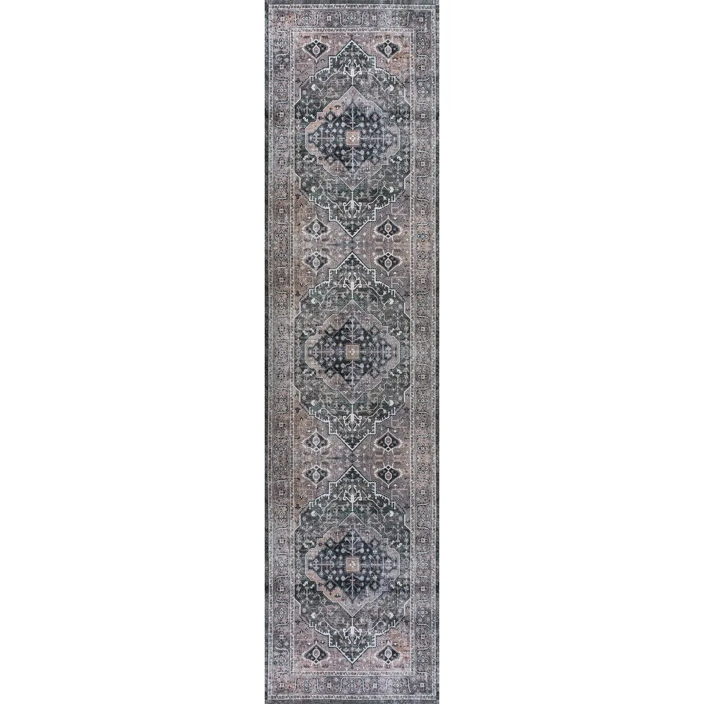 JONATHAN Y Kemer Ogee Medallion Machine Washable Area Rug