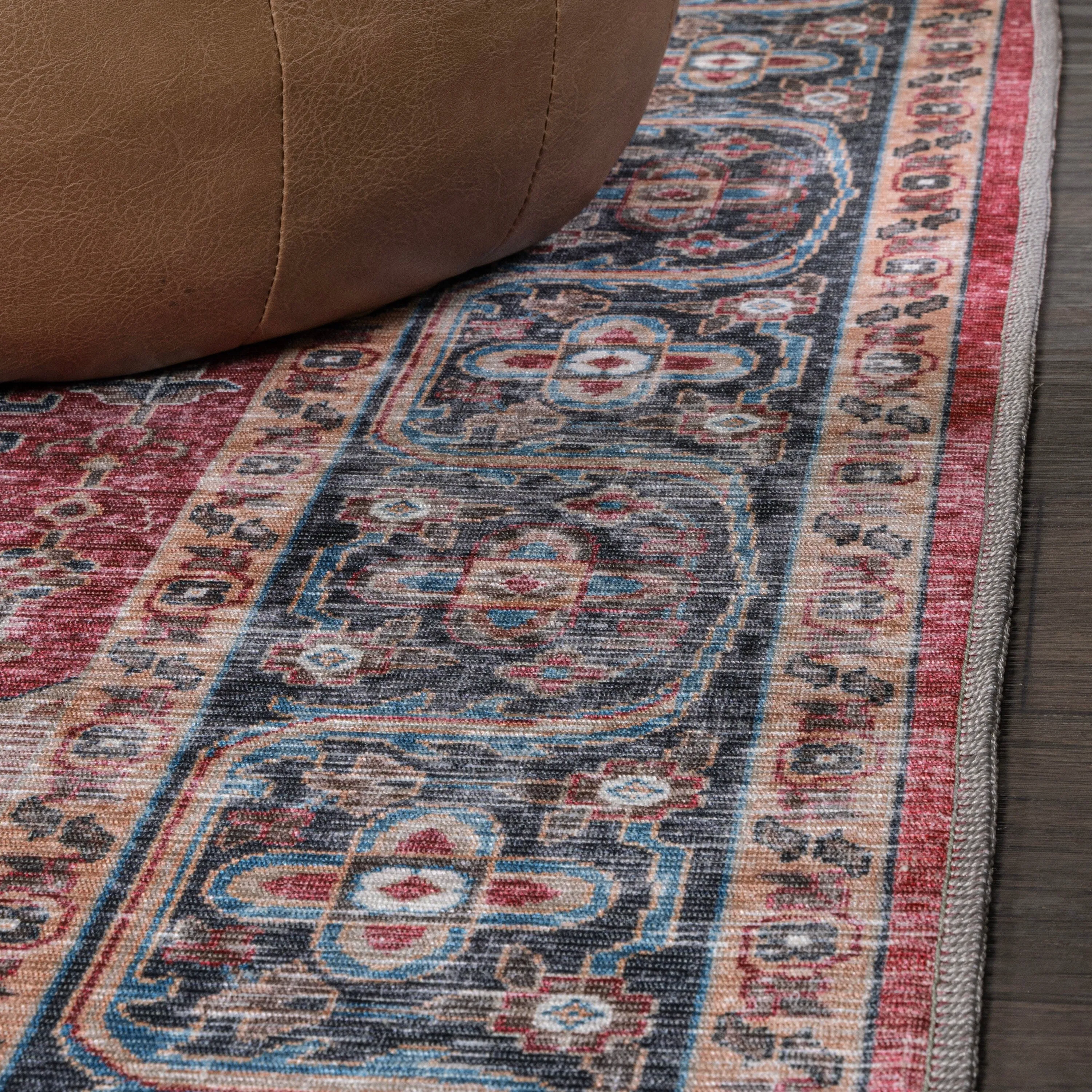 JONATHAN Y Kemer Ogee Medallion Machine Washable Area Rug