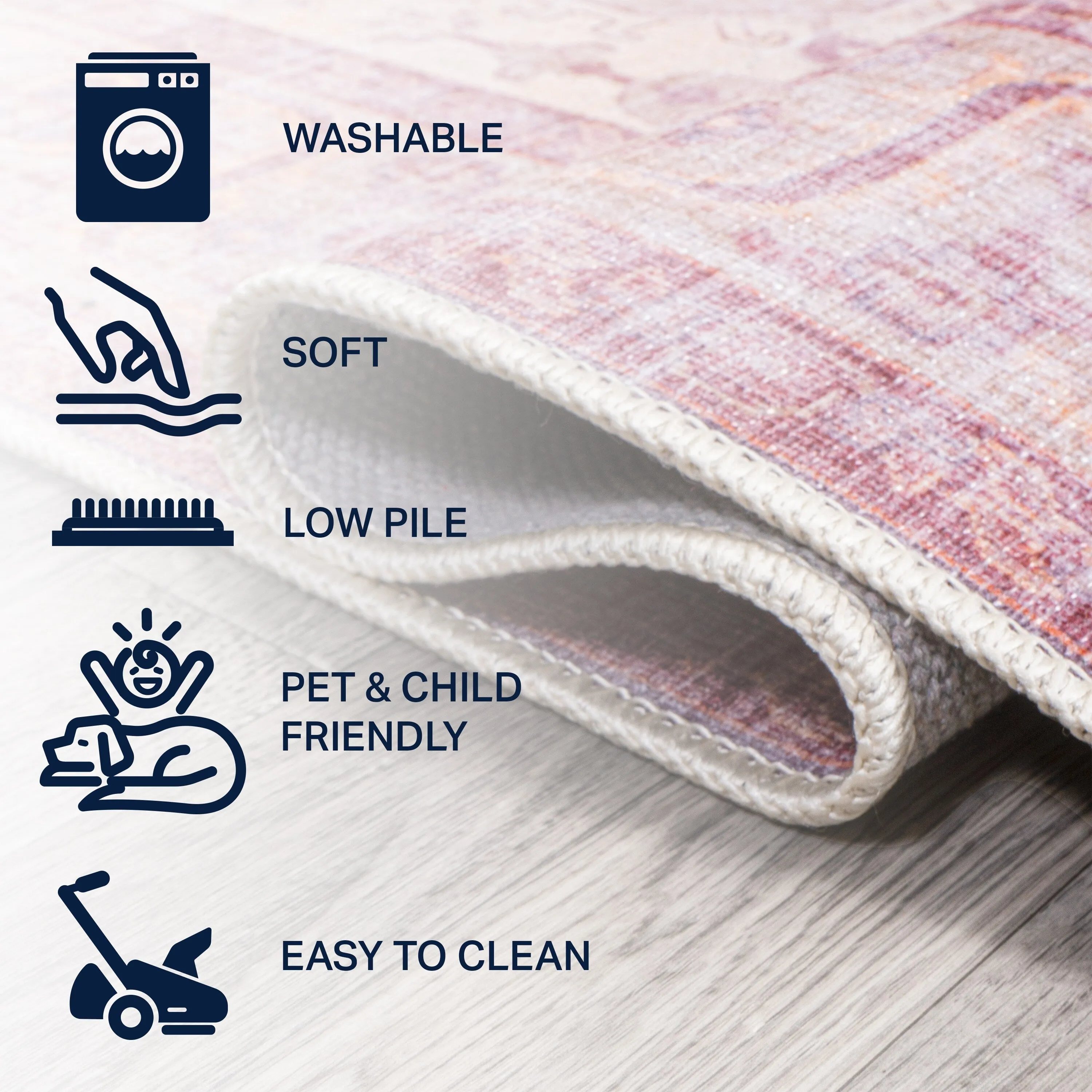 JONATHAN Y Kemer Ogee Medallion Machine Washable Area Rug