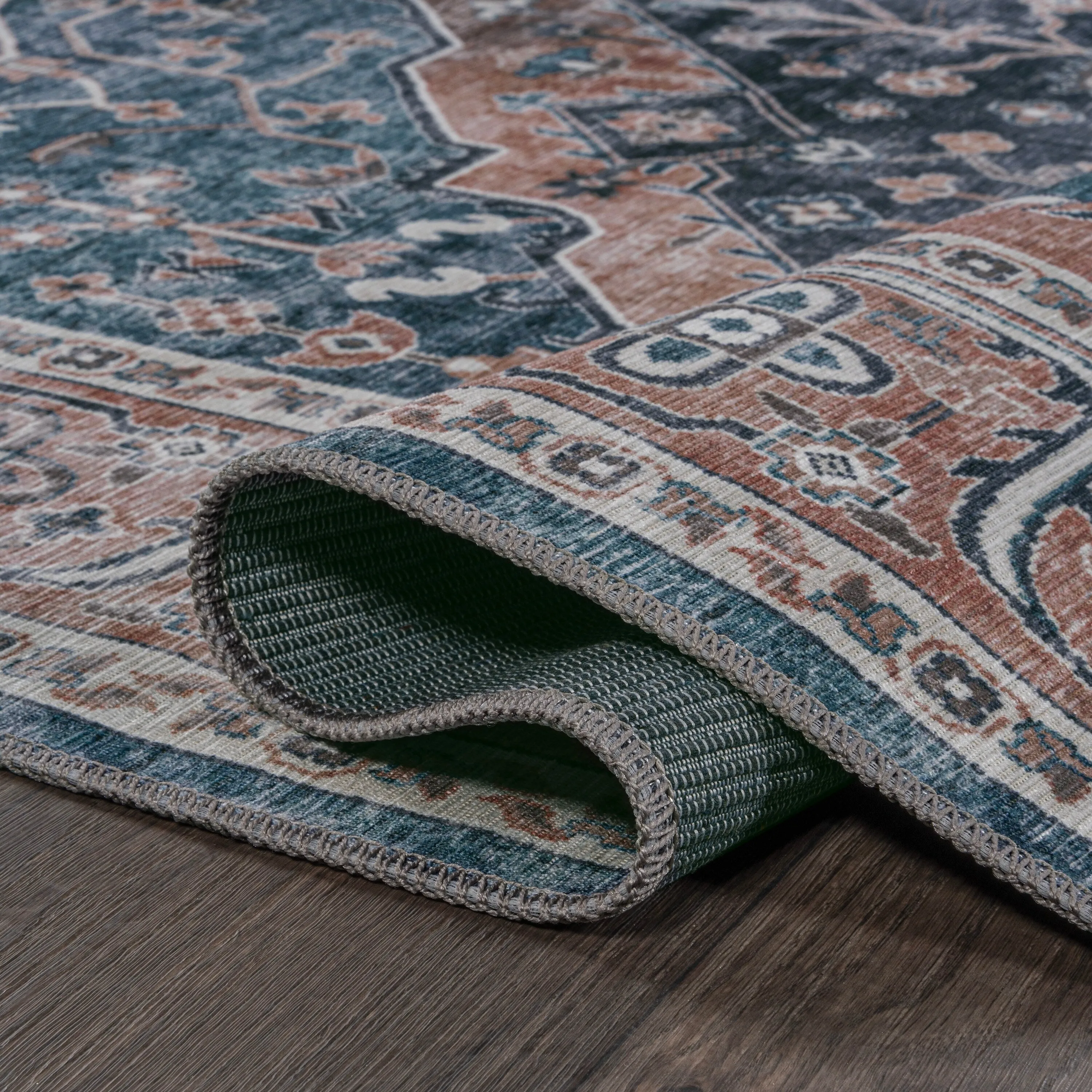 JONATHAN Y Kemer Ogee Medallion Machine Washable Area Rug