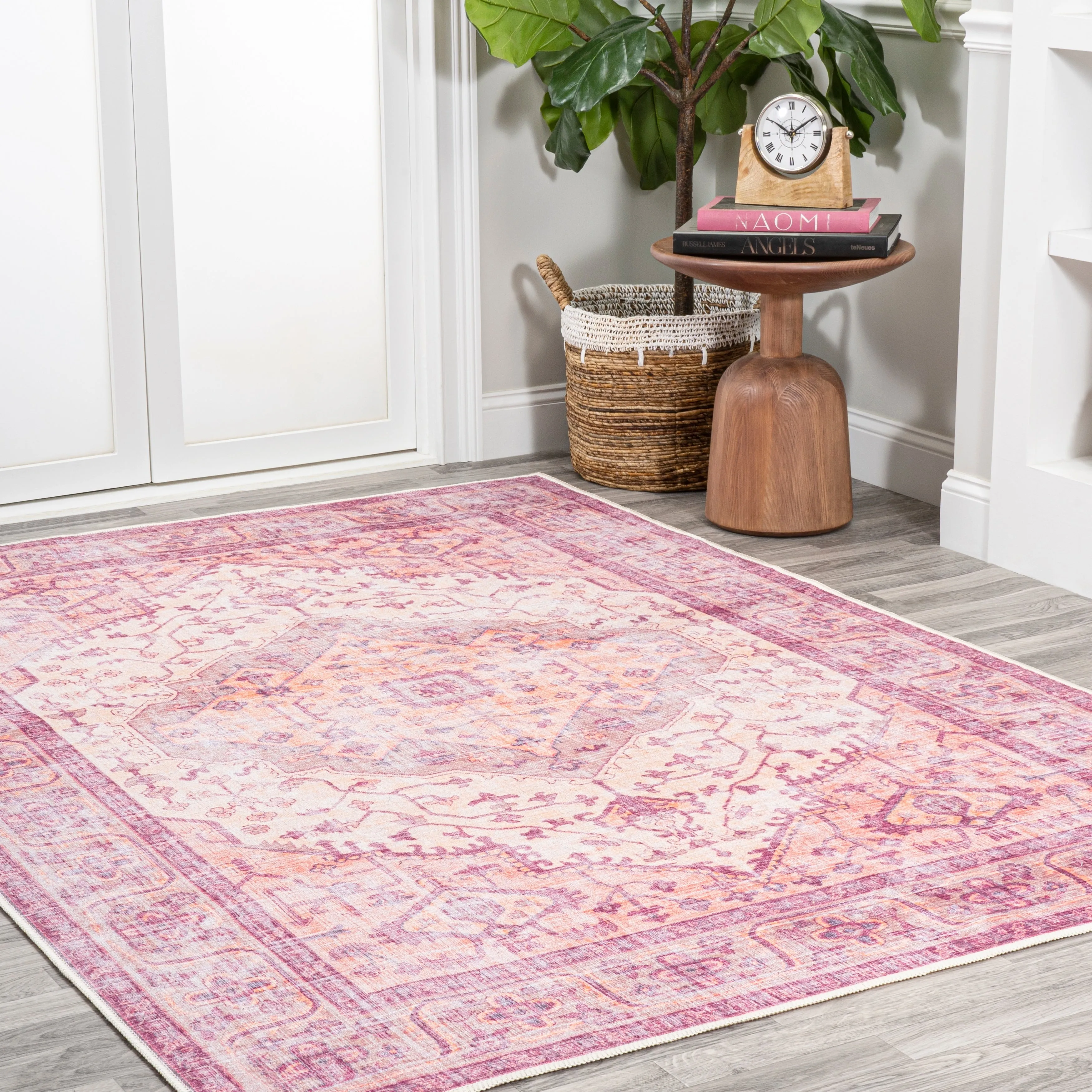 JONATHAN Y Kemer Ogee Medallion Machine Washable Area Rug