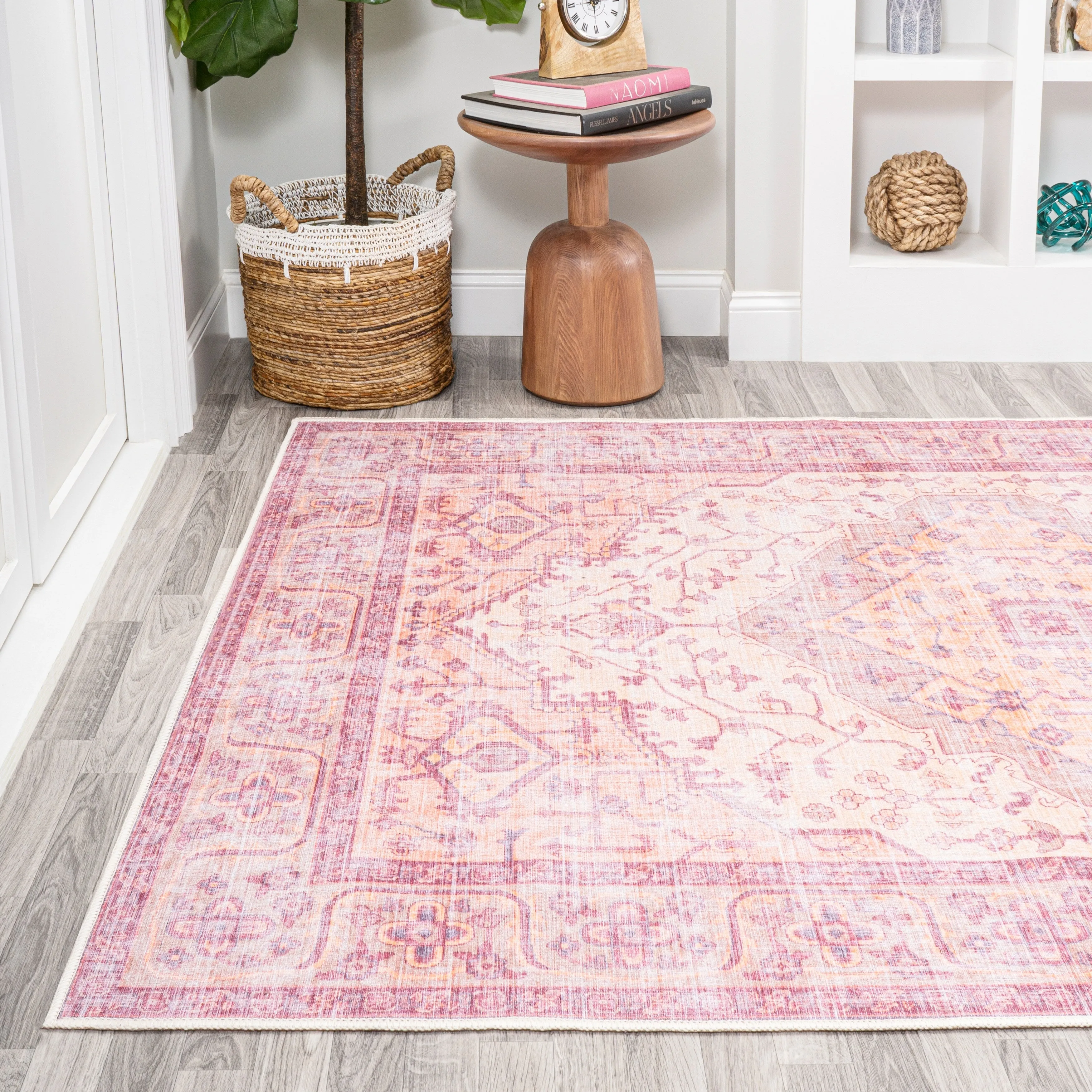 JONATHAN Y Kemer Ogee Medallion Machine Washable Area Rug