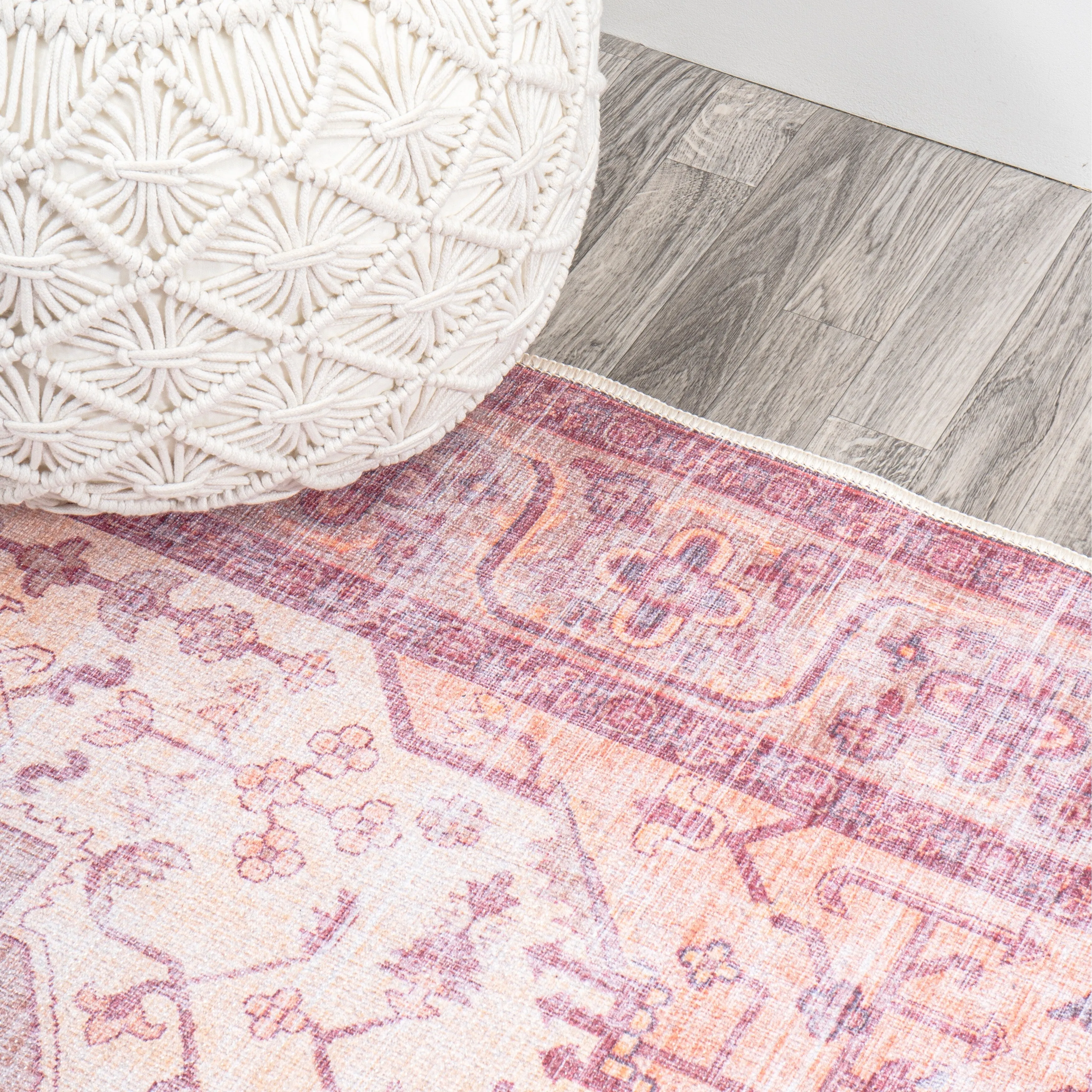 JONATHAN Y Kemer Ogee Medallion Machine Washable Area Rug
