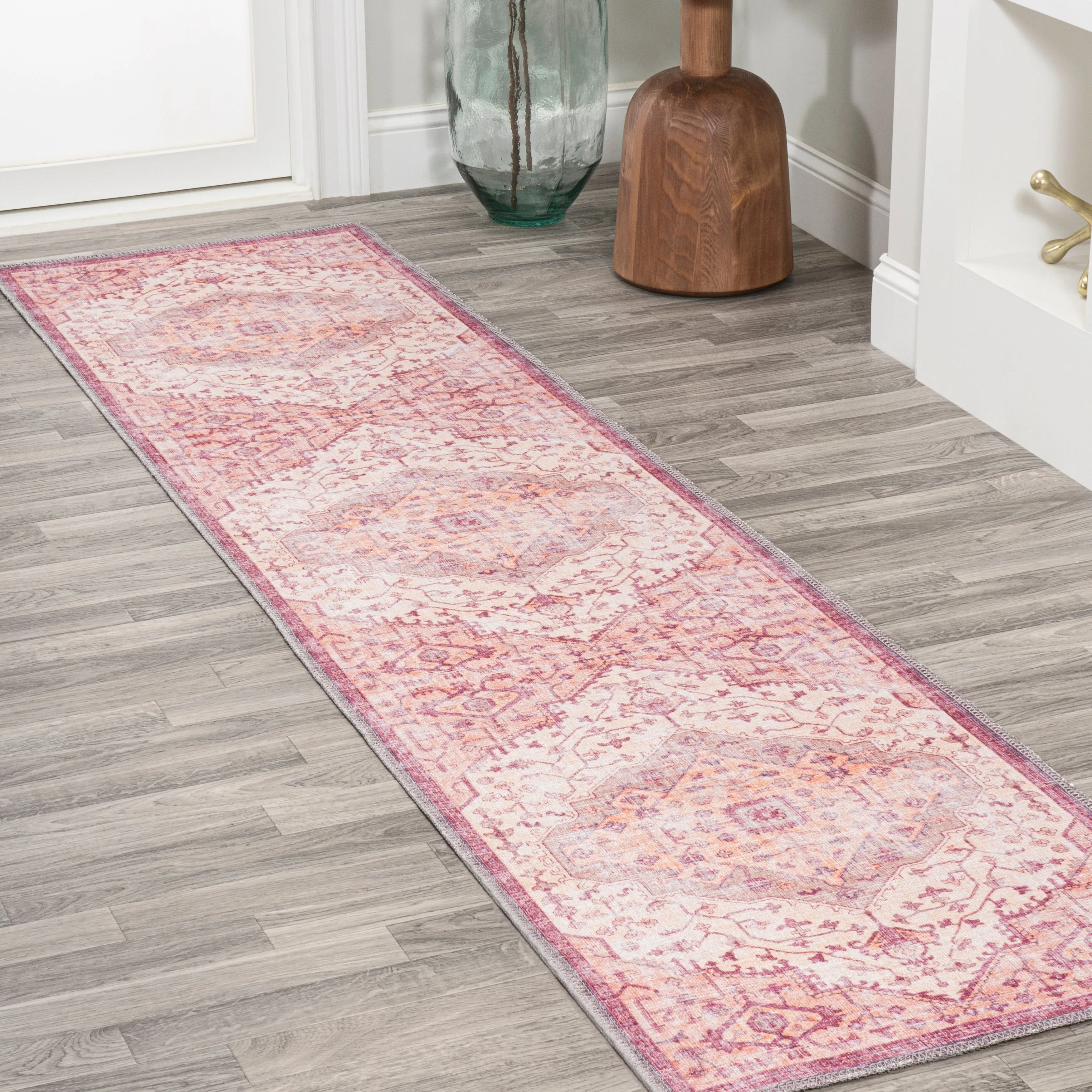 JONATHAN Y Kemer Ogee Medallion Machine Washable Area Rug