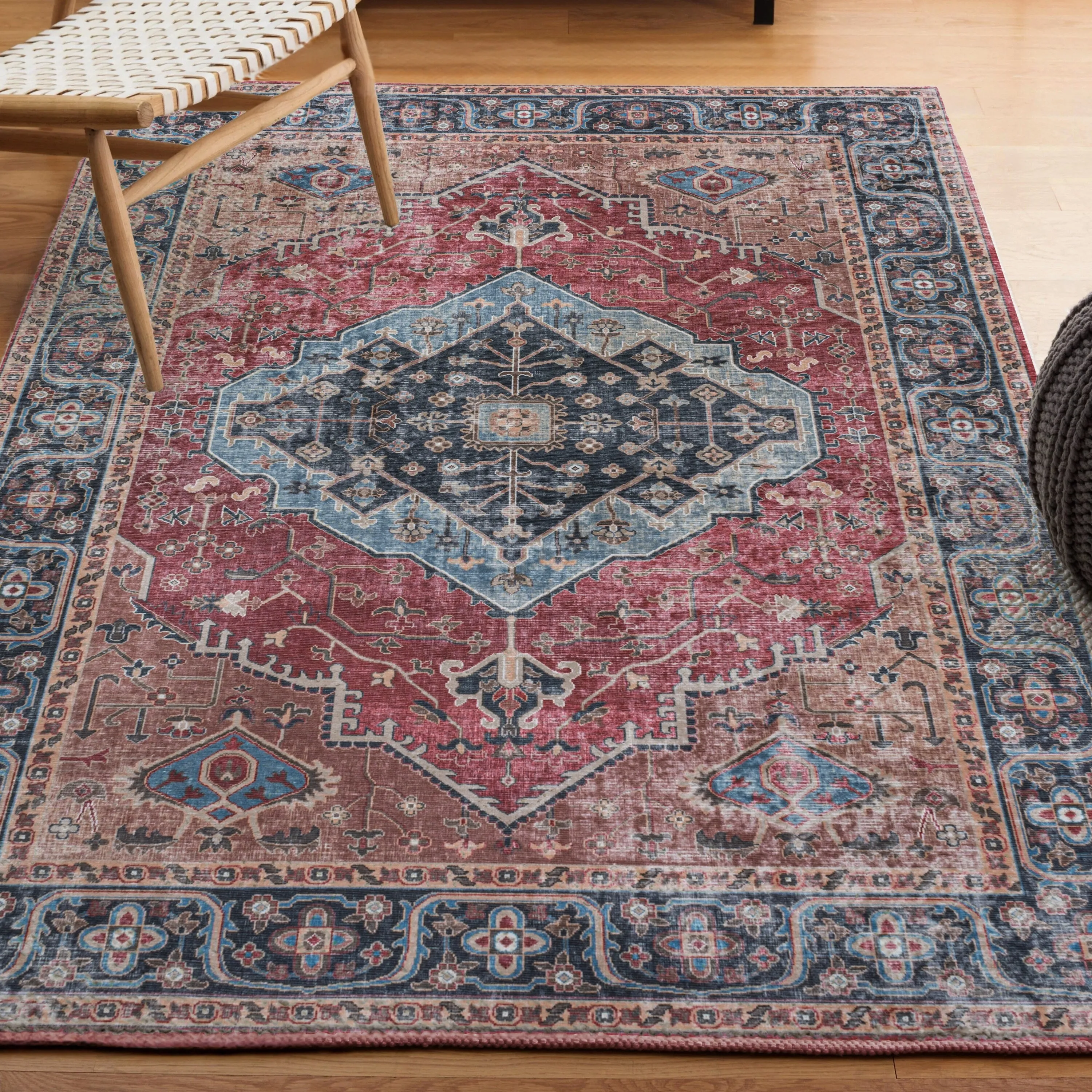 JONATHAN Y Kemer Ogee Medallion Machine Washable Area Rug