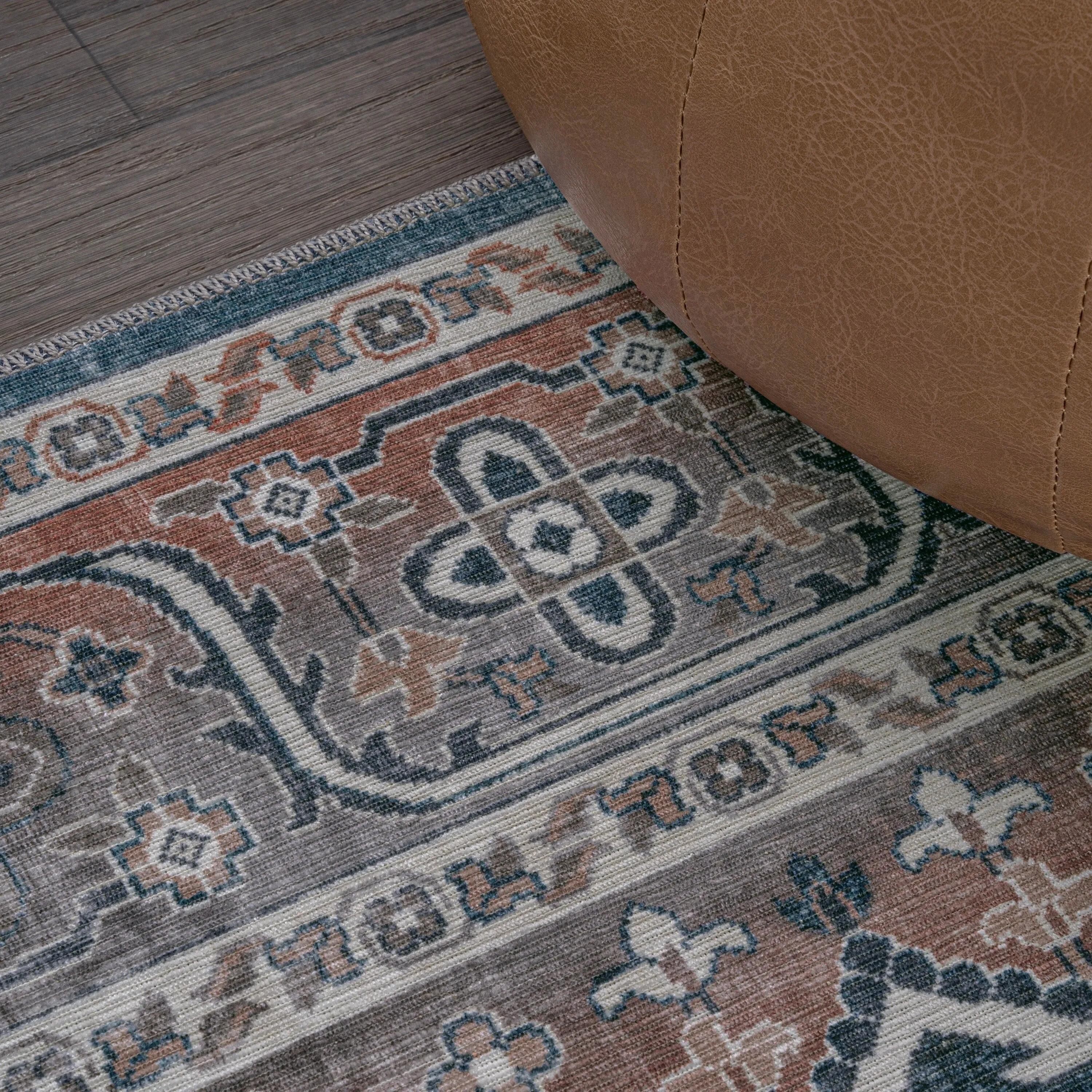 JONATHAN Y Kemer Ogee Medallion Machine Washable Area Rug