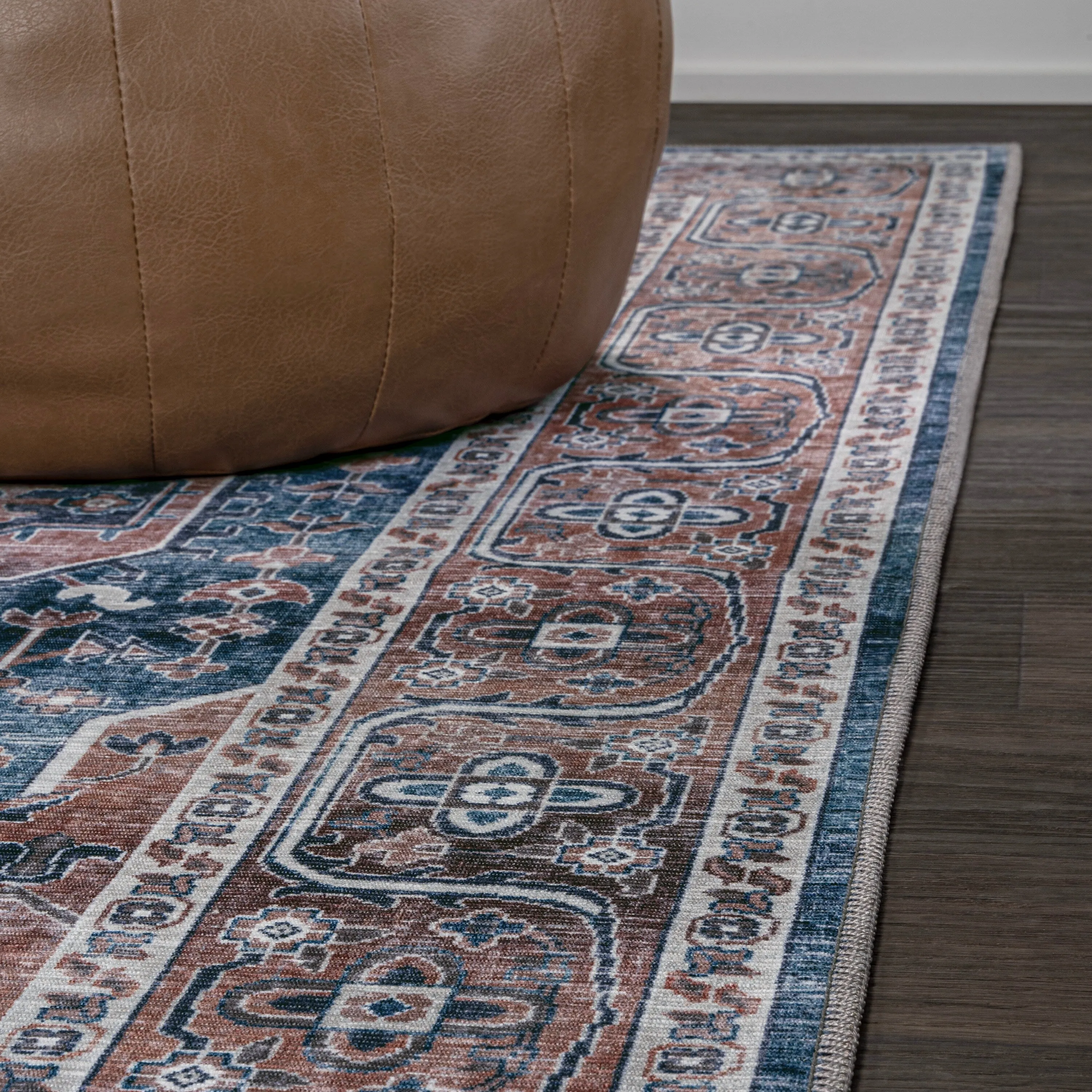 JONATHAN Y Kemer Ogee Medallion Machine Washable Area Rug
