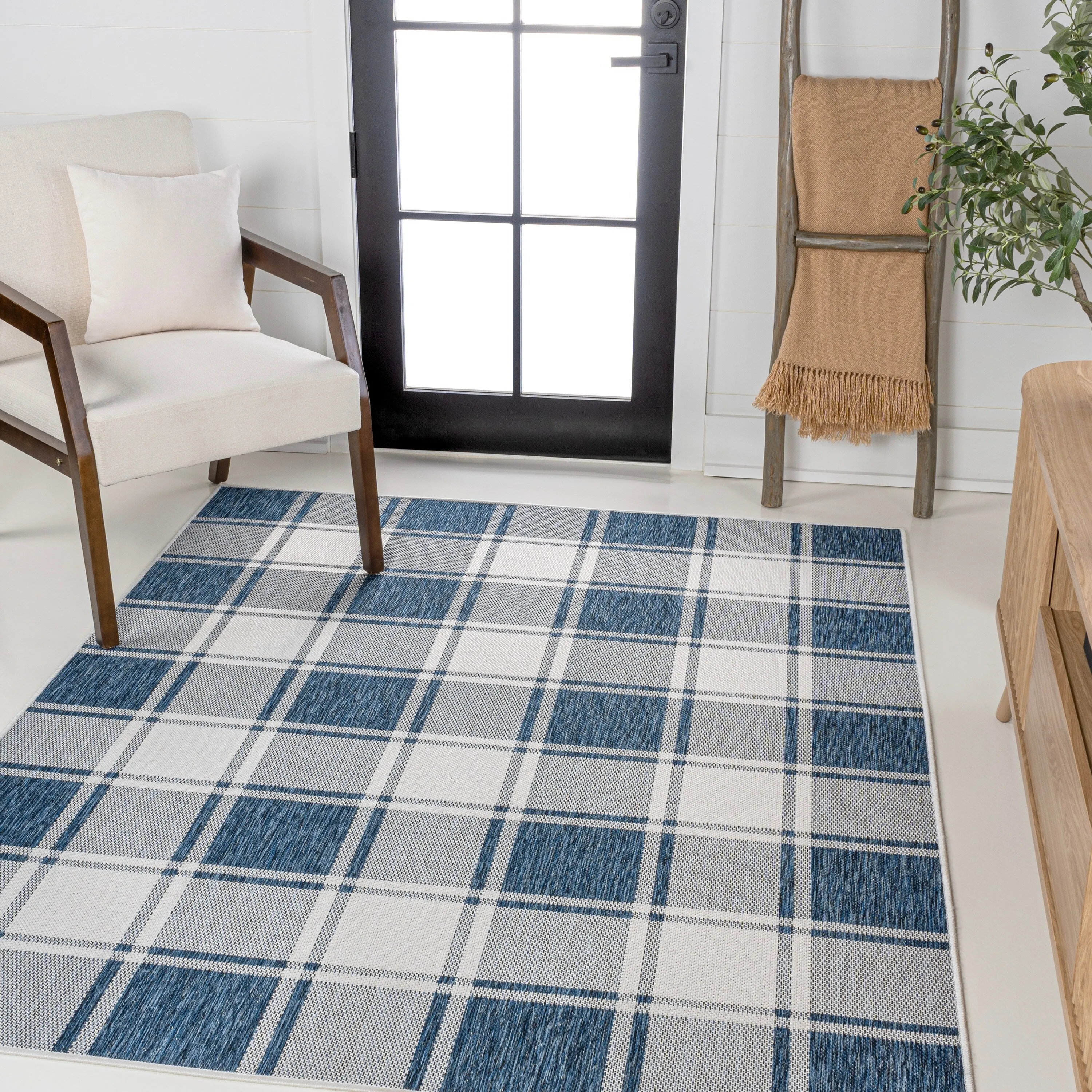 JONATHAN Y Lior Traditional Farmhouse Bold Gingham Indoor/Outdoor Area Rug