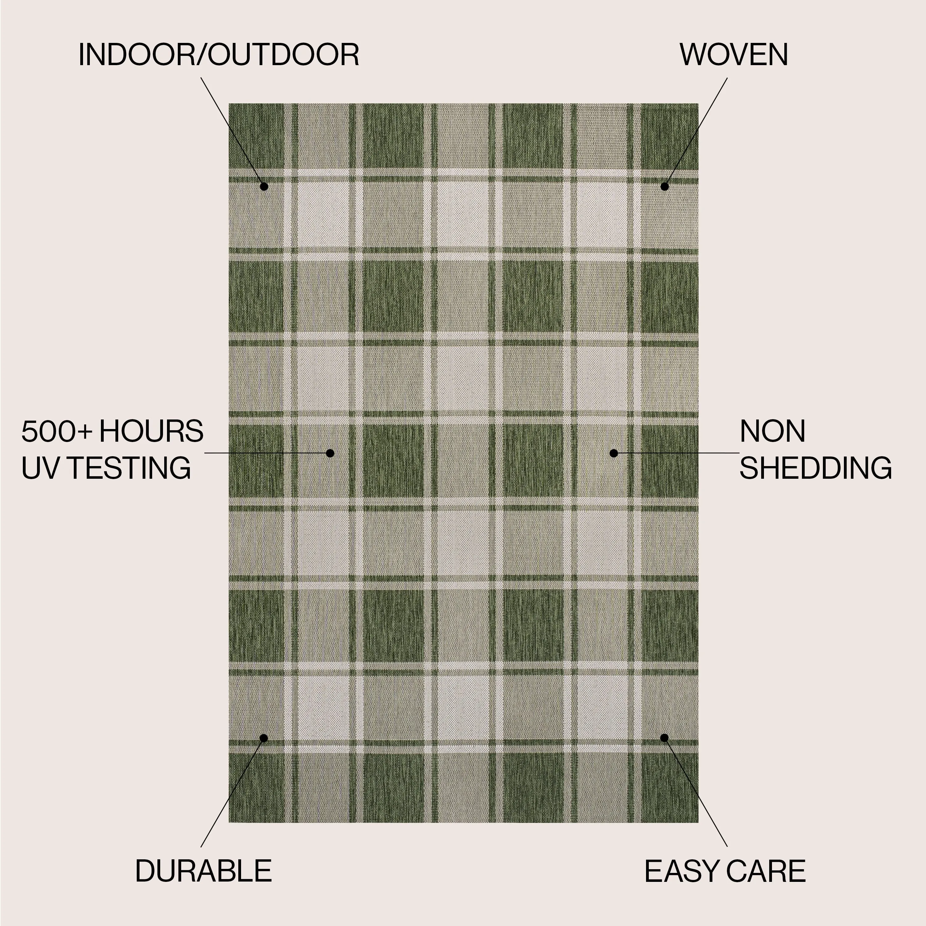 JONATHAN Y Lior Traditional Farmhouse Bold Gingham Indoor/Outdoor Area Rug