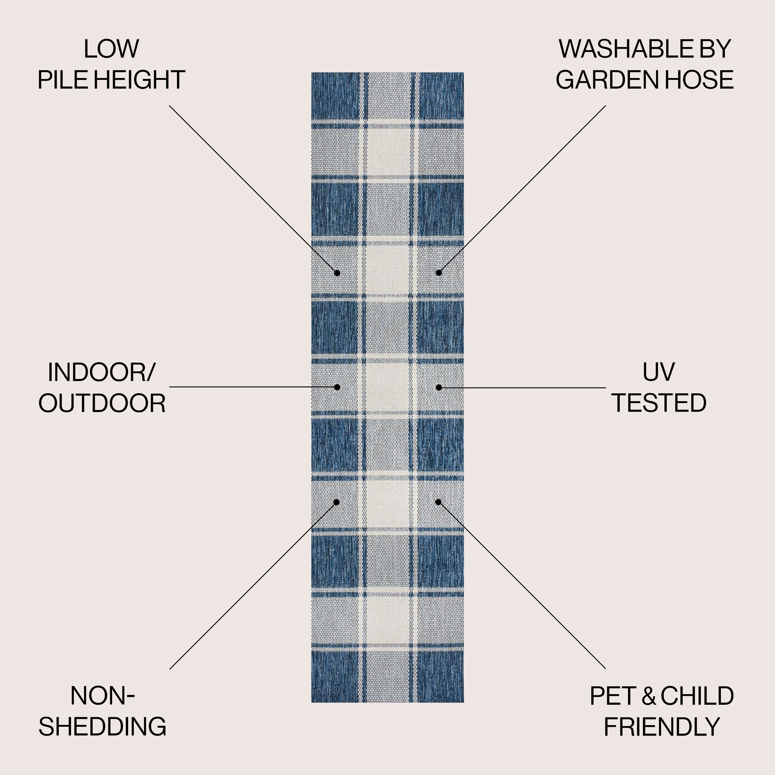 JONATHAN Y Lior Traditional Farmhouse Bold Gingham Indoor/Outdoor Area Rug