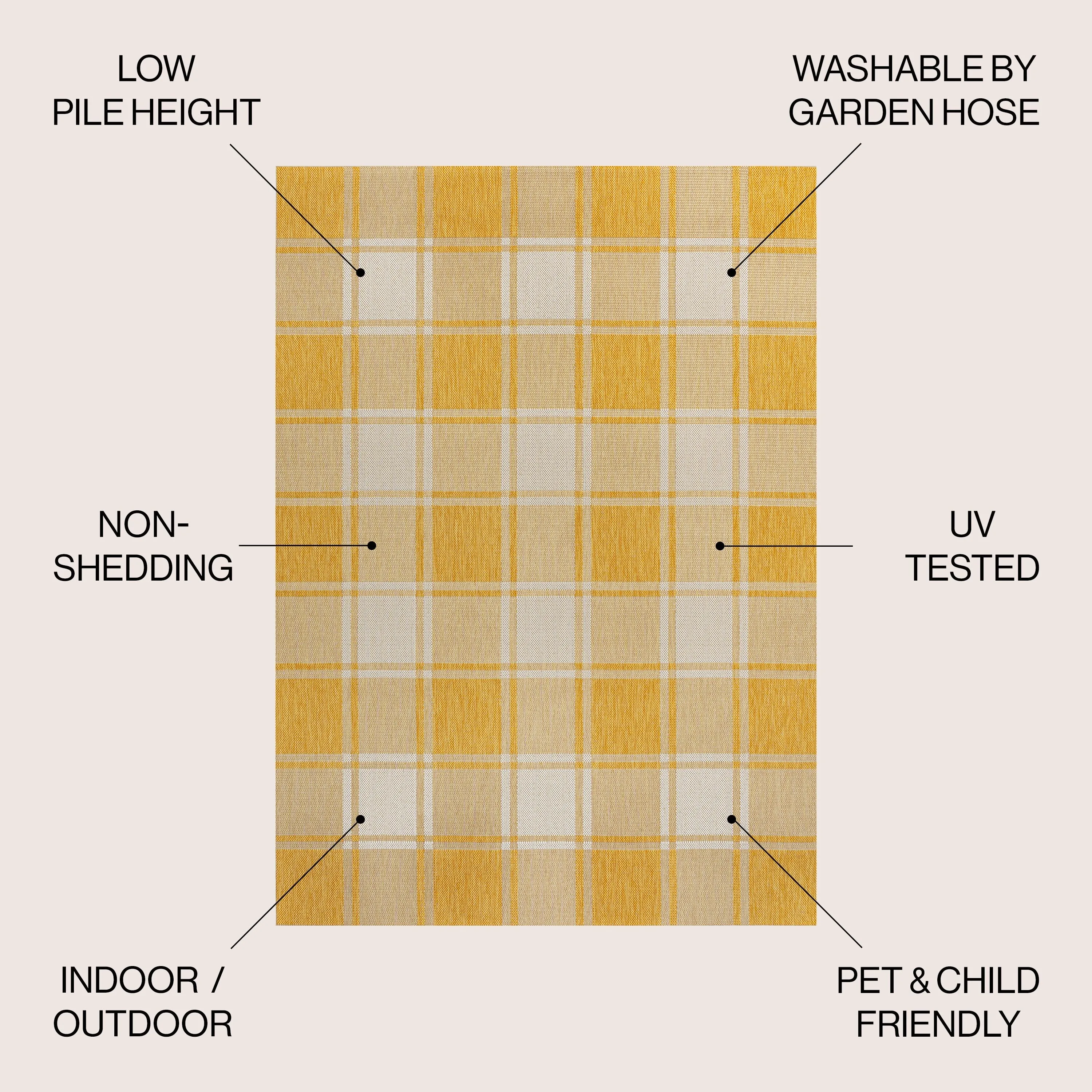 JONATHAN Y Lior Traditional Farmhouse Bold Gingham Indoor/Outdoor Area Rug