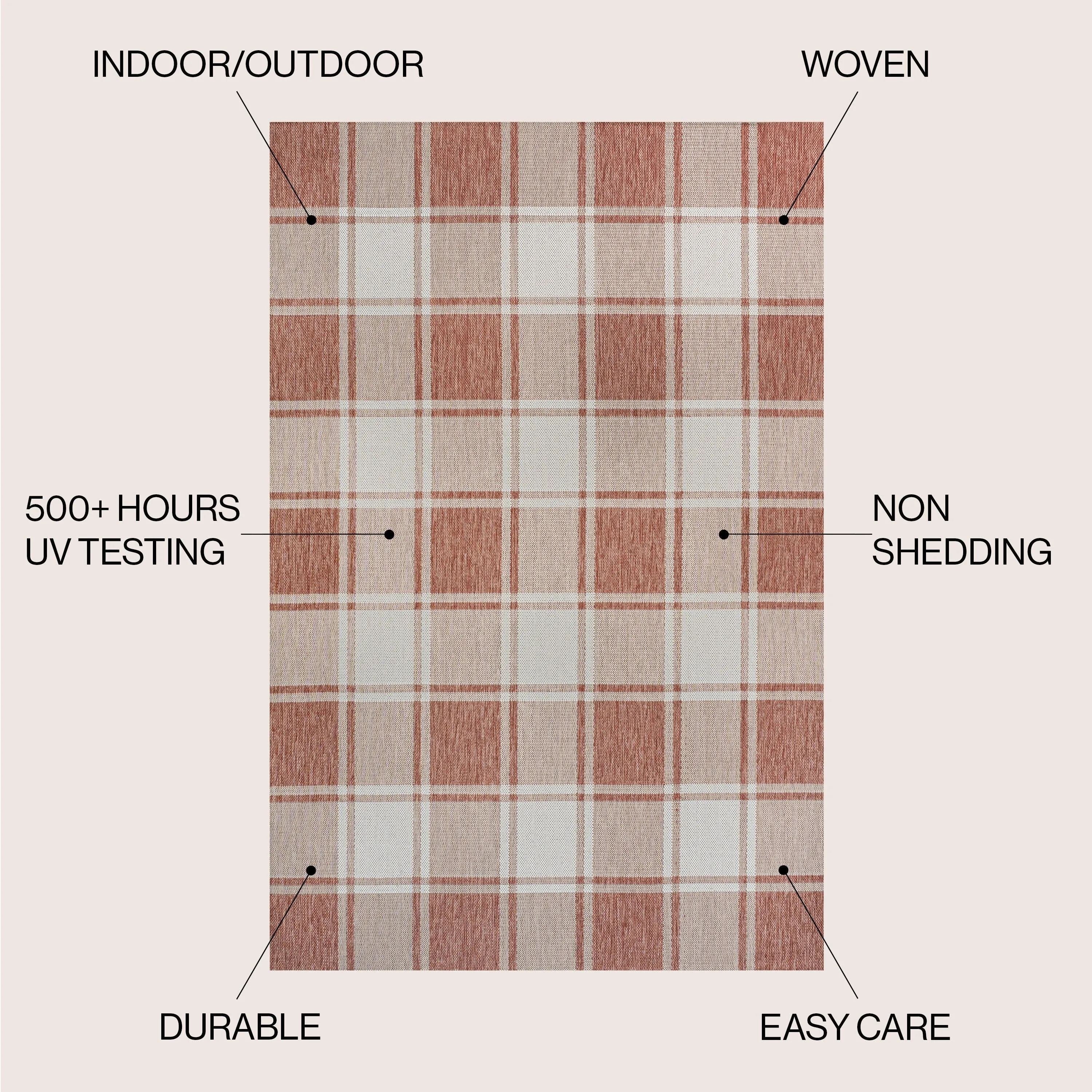 JONATHAN Y Lior Traditional Farmhouse Bold Gingham Indoor/Outdoor Area Rug