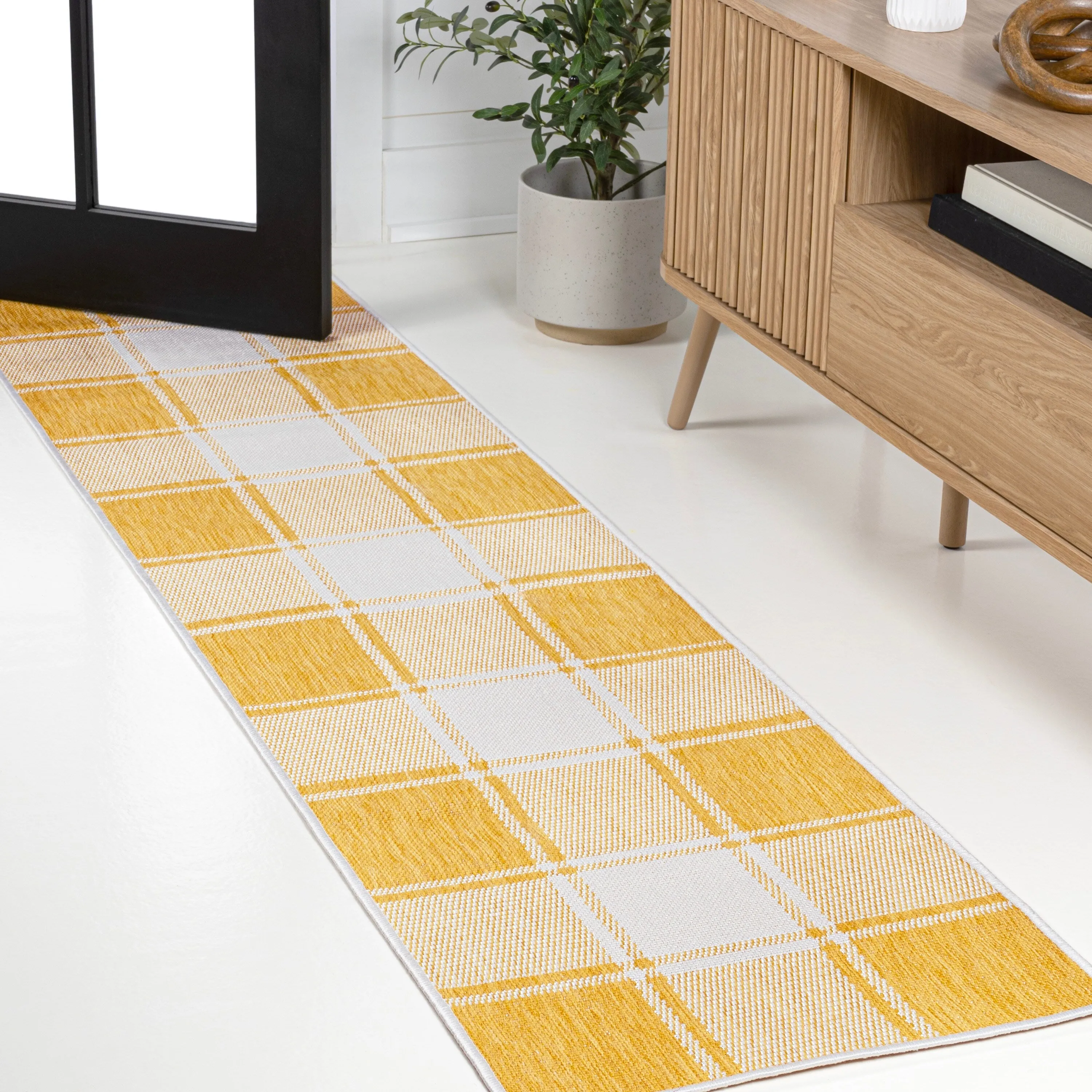 JONATHAN Y Lior Traditional Farmhouse Bold Gingham Indoor/Outdoor Area Rug