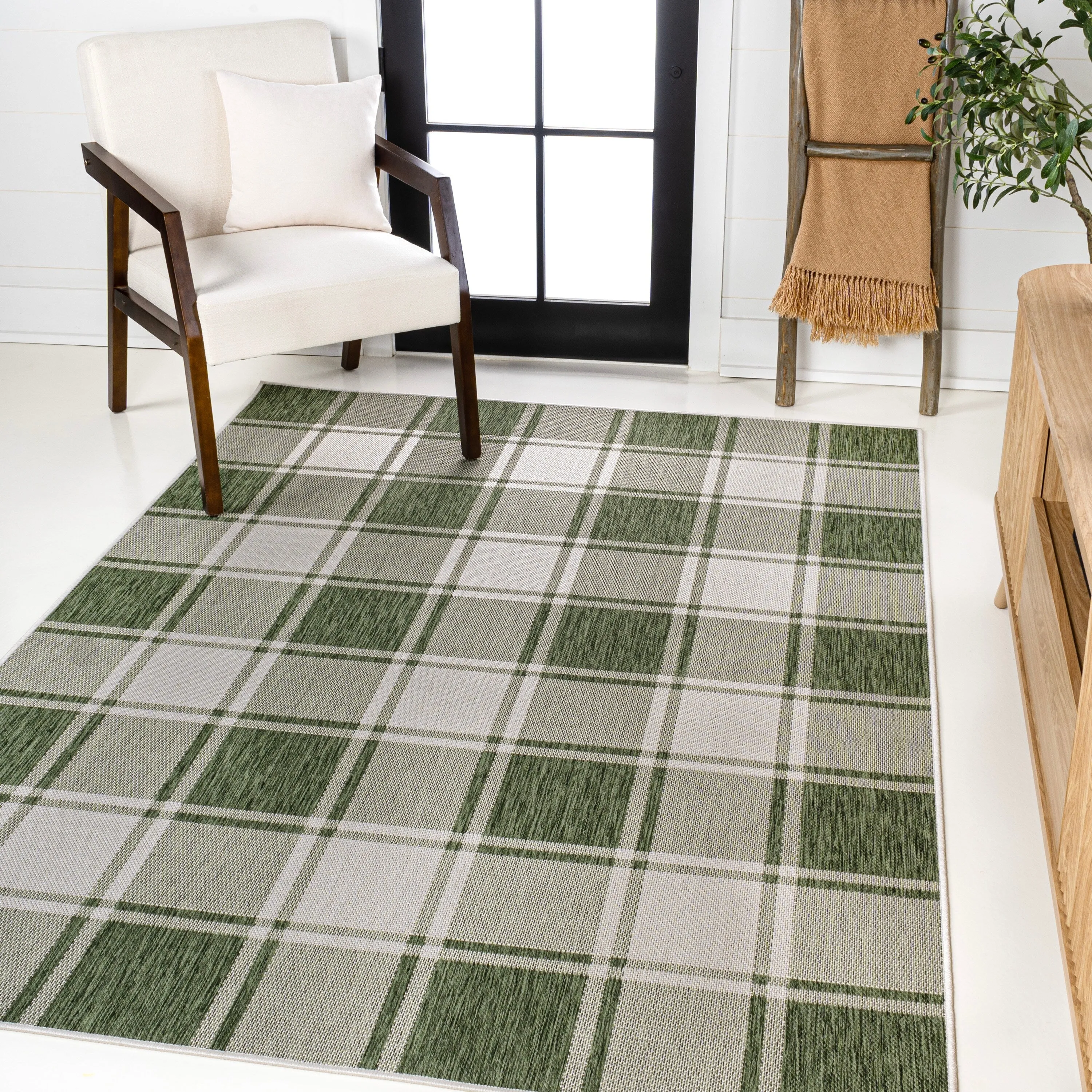 JONATHAN Y Lior Traditional Farmhouse Bold Gingham Indoor/Outdoor Area Rug