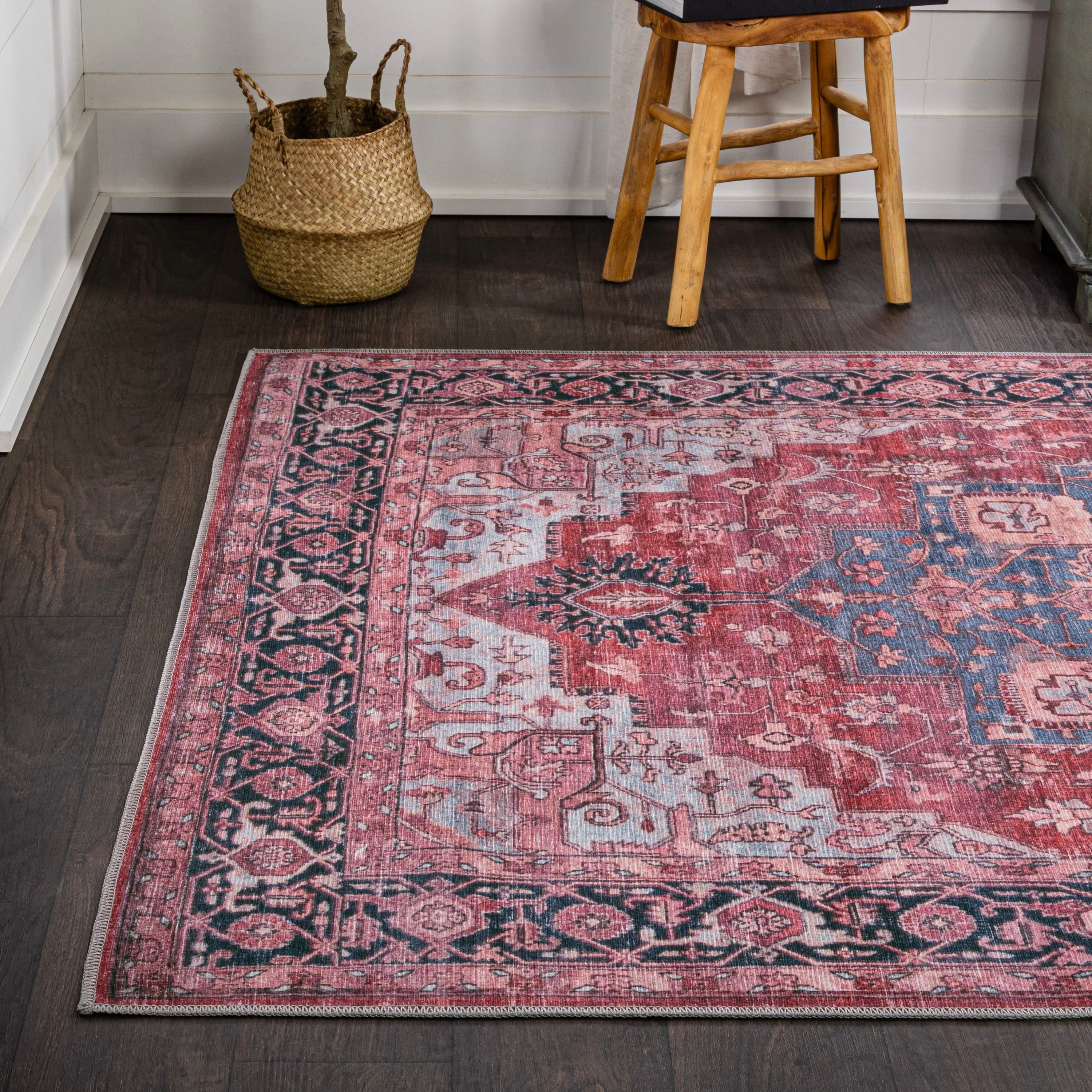 JONATHAN Y Marrakesh Ornate Medallion Machine Washable Area Rug