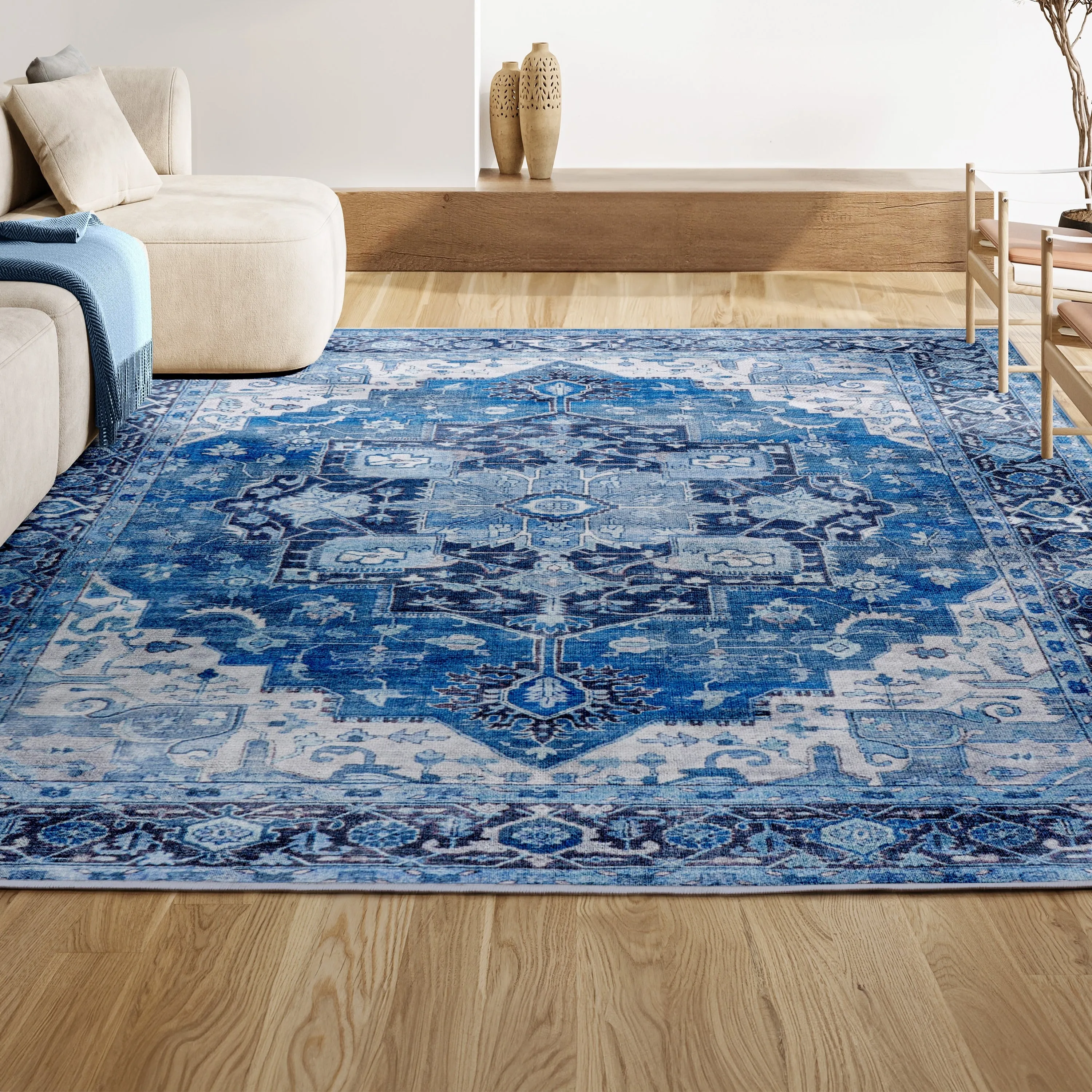 JONATHAN Y Marrakesh Ornate Medallion Machine Washable Area Rug