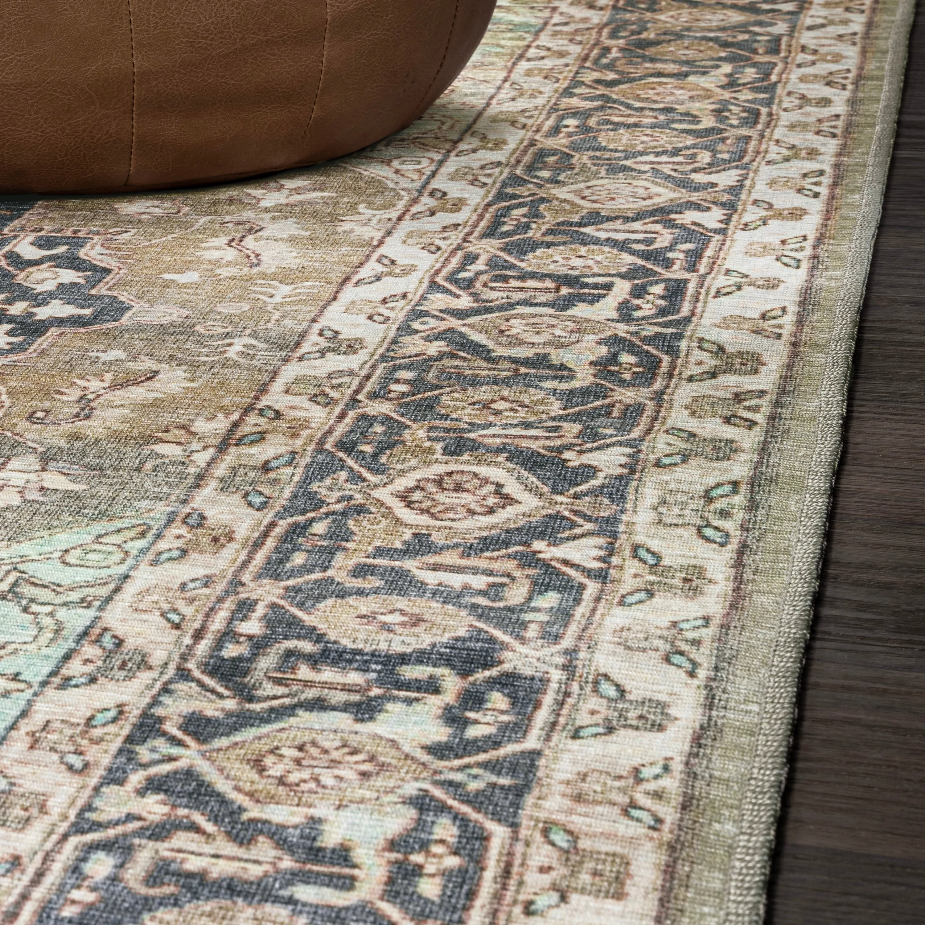 JONATHAN Y Marrakesh Ornate Medallion Machine Washable Area Rug